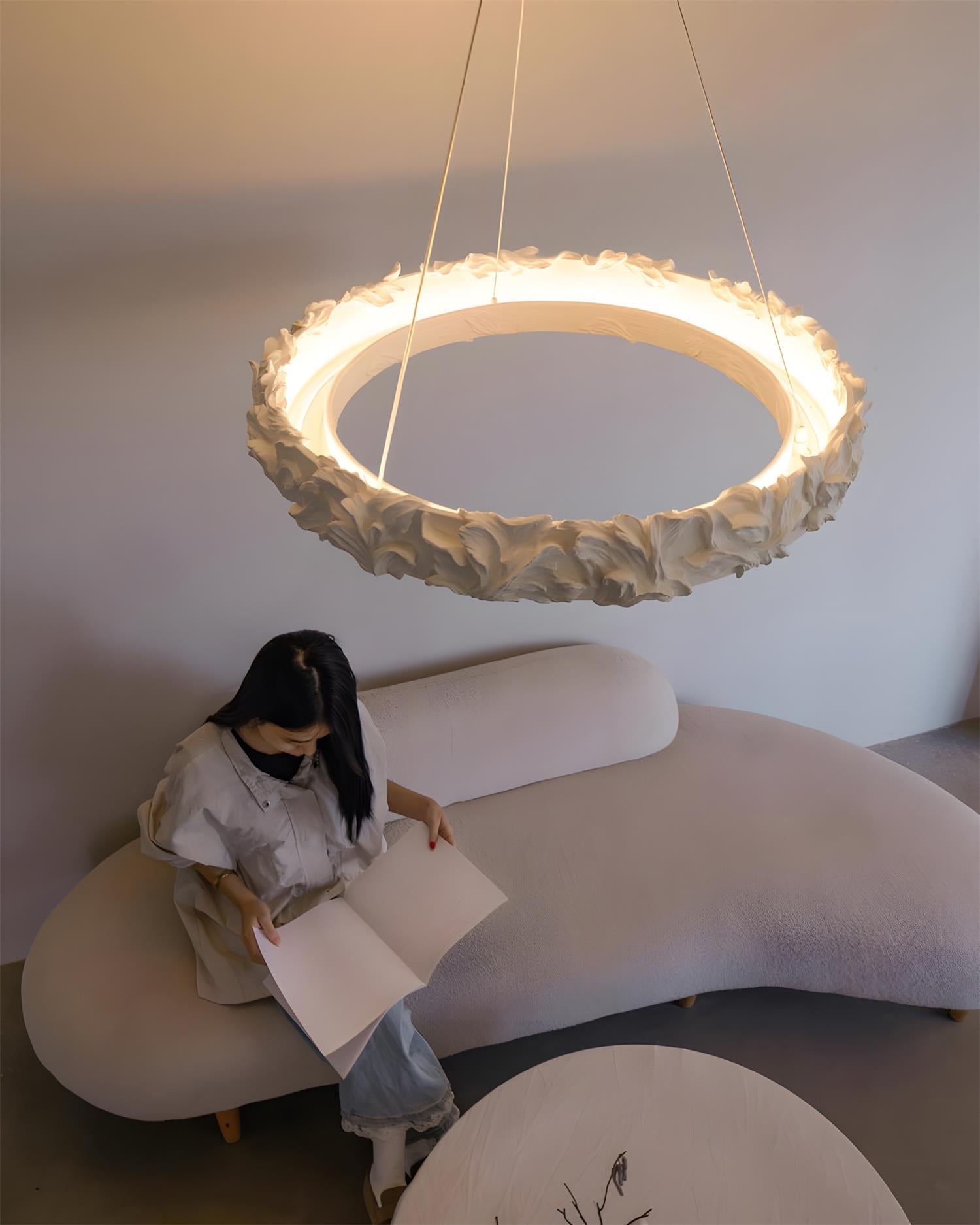 Vellora Art Deco Plaster Ring Chandelier