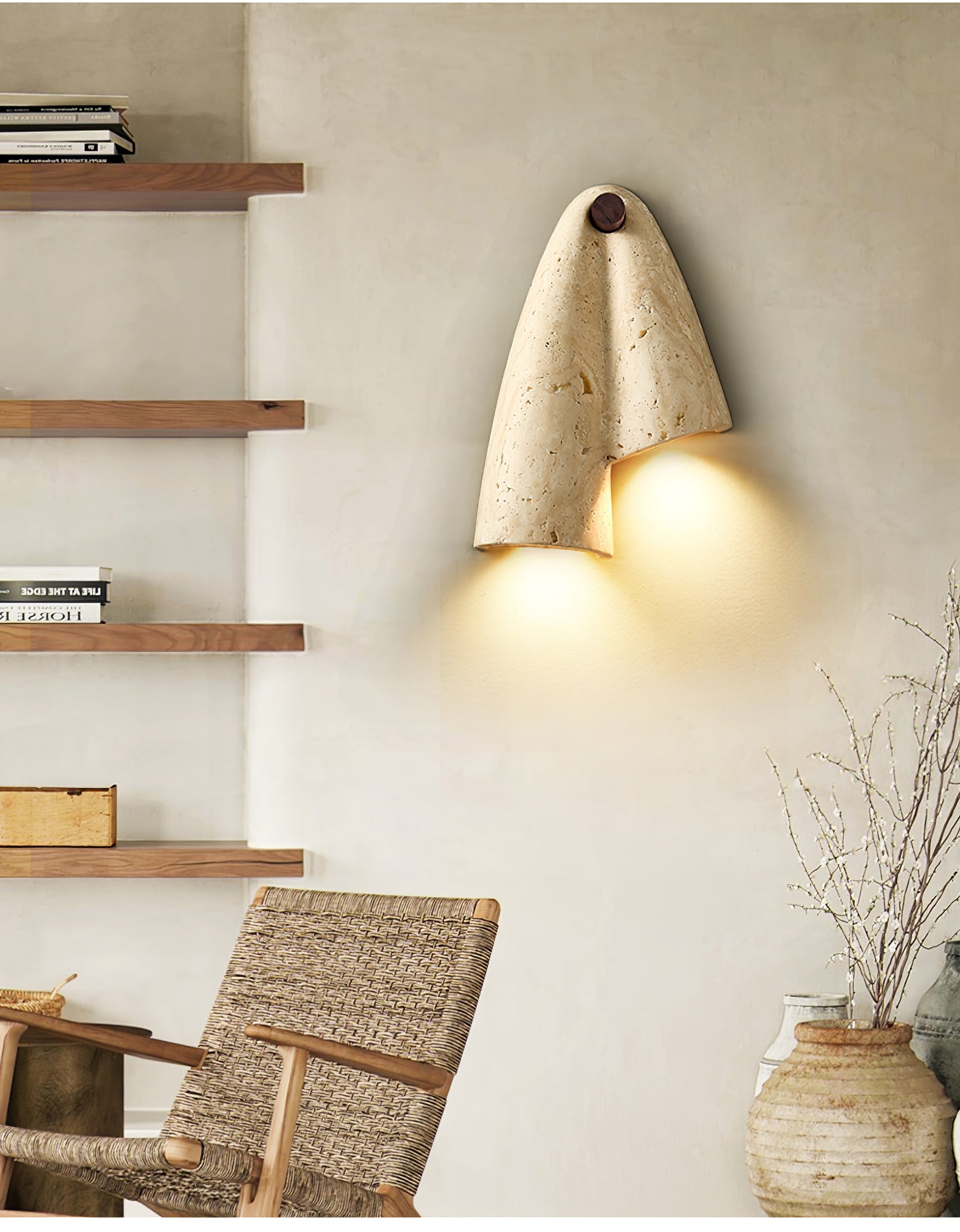 Artistic Travertine Wall Light - Blowlighting