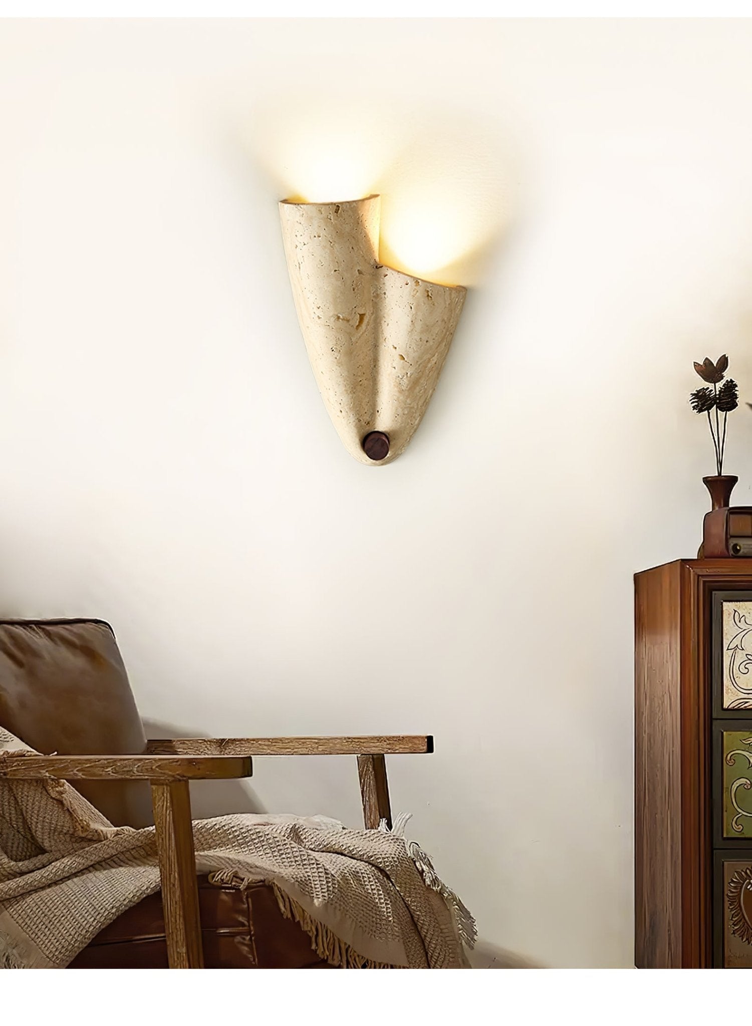 Artistic Travertine Wall Light - Blowlighting