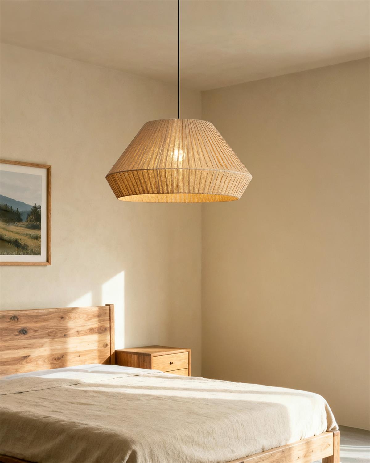 Velora Rustic Cloth Pendant Light