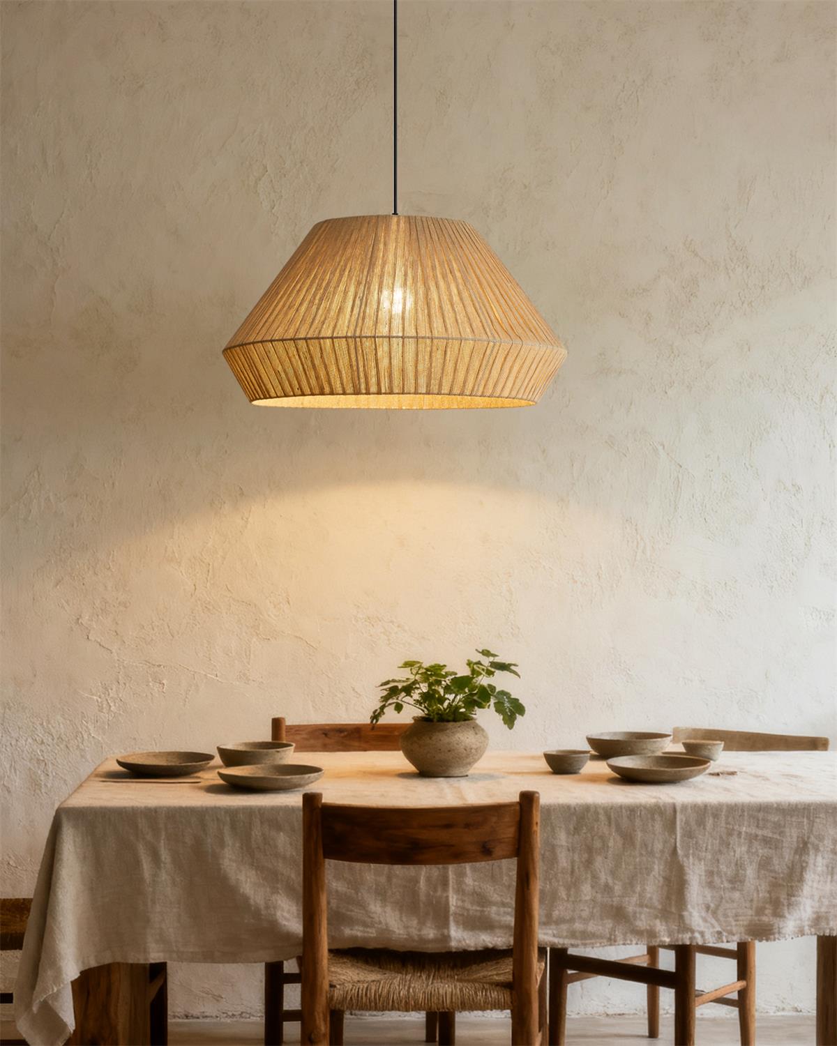 Velora Rustic Cloth Pendant Light