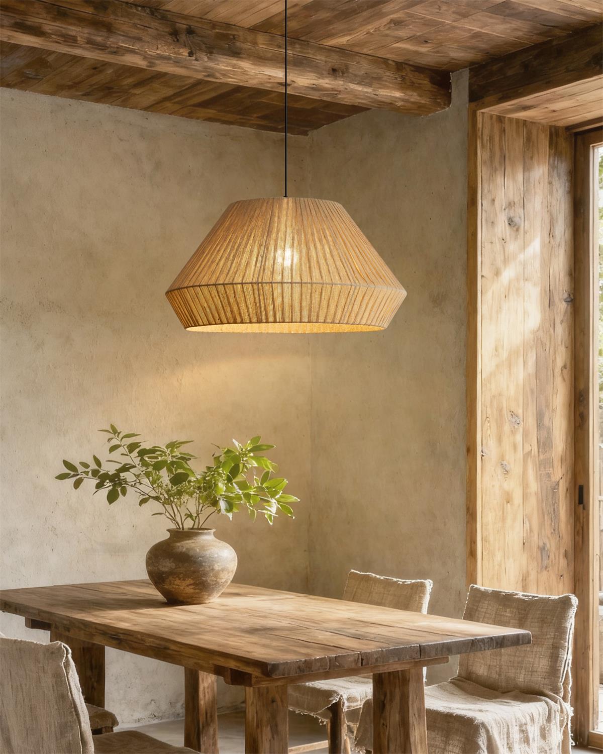 Velora Rustic Cloth Pendant Light