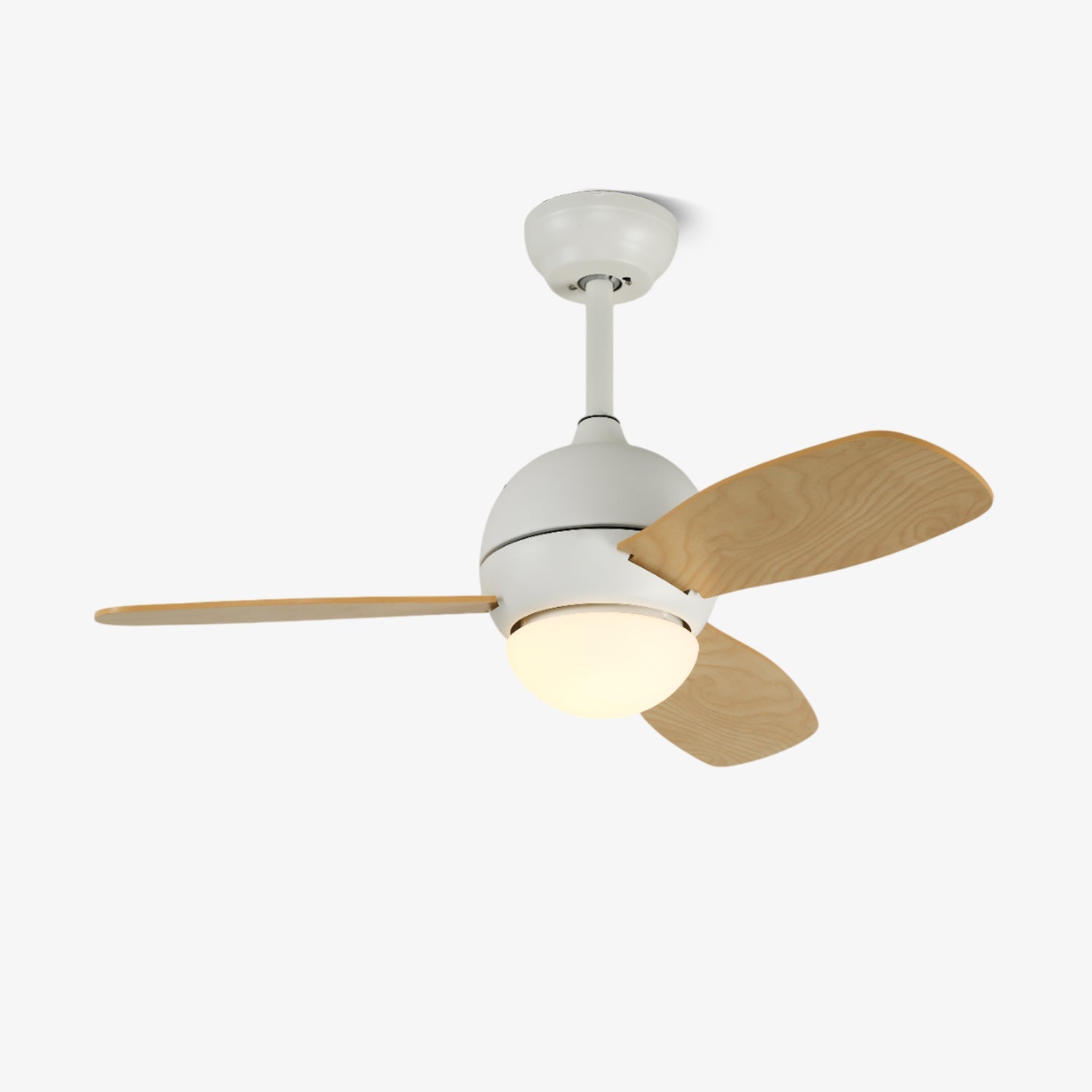 Nerina Minimalist White Wood Ceiling Fan Light - Blowlighting