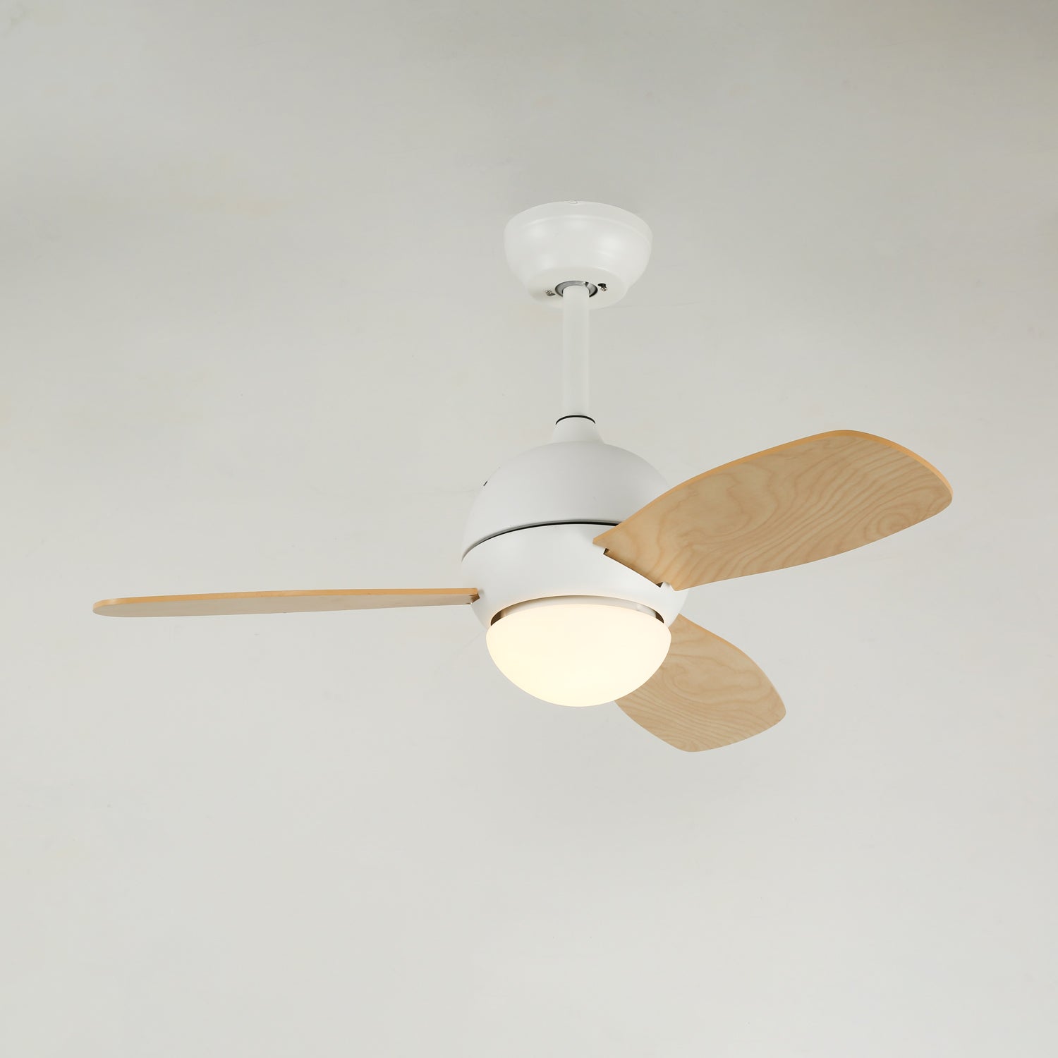 Nerina Minimalist White Wood Ceiling Fan Light - Blowlighting