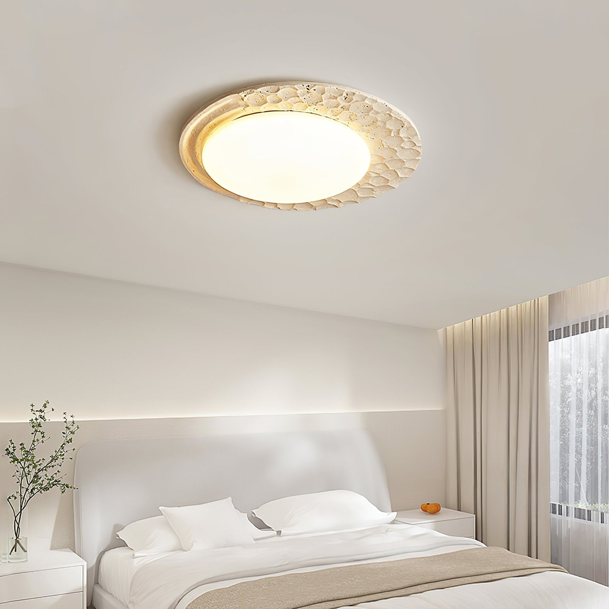 Ivsoris Textured Travertine Ceiling Light - Blowlighting