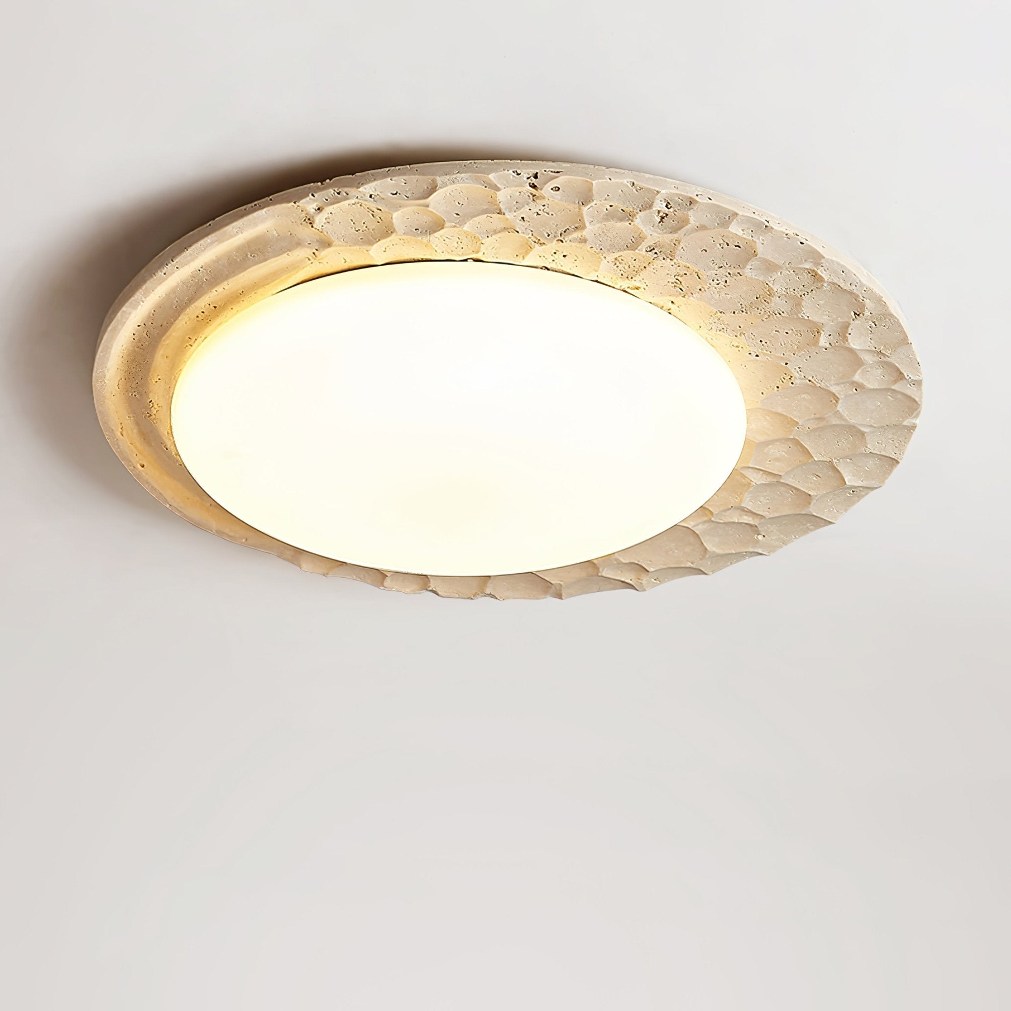 Ivsoris Textured Travertine Ceiling Light - Blowlighting