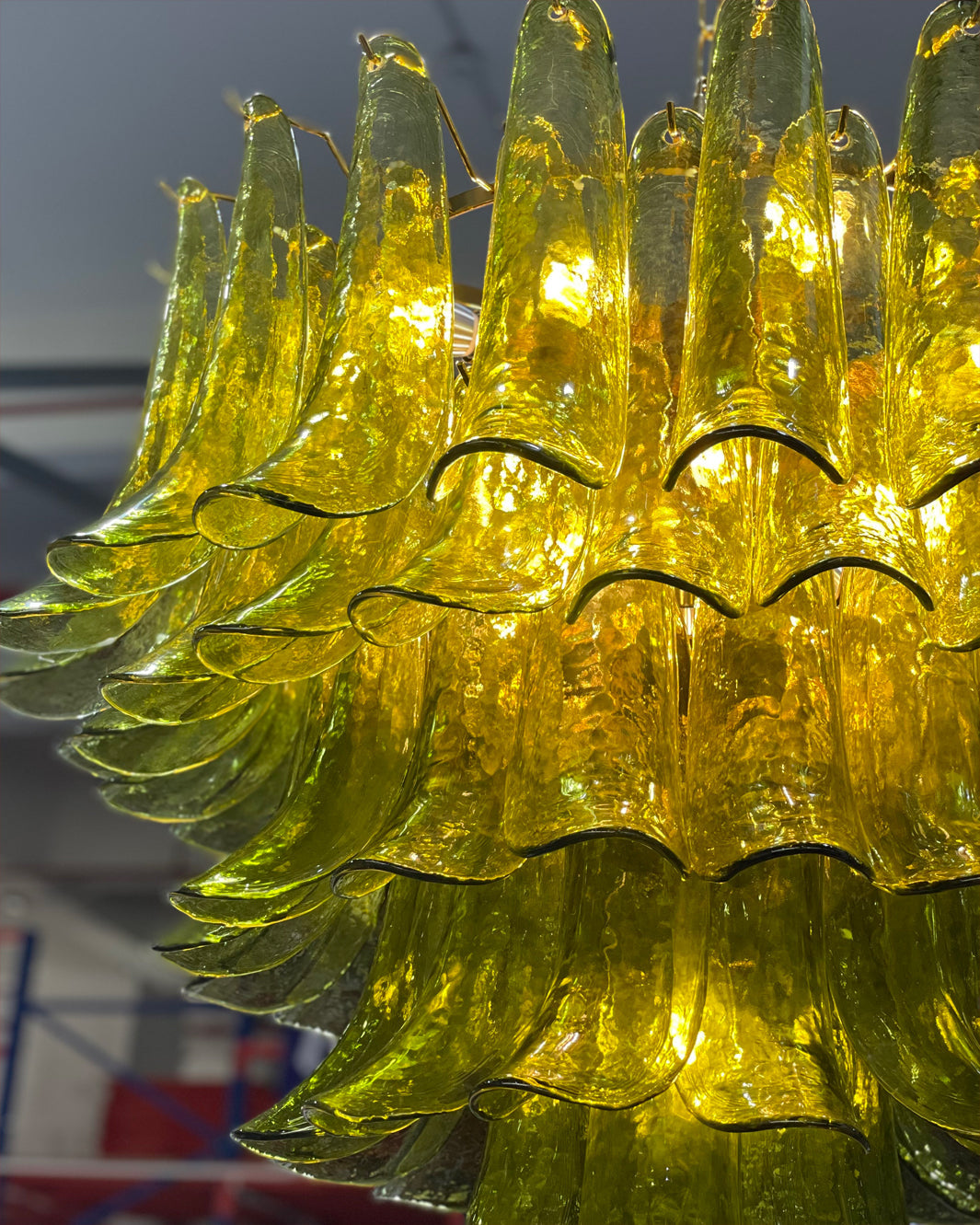 Verdant Vintage Glass Petalo Chandelier