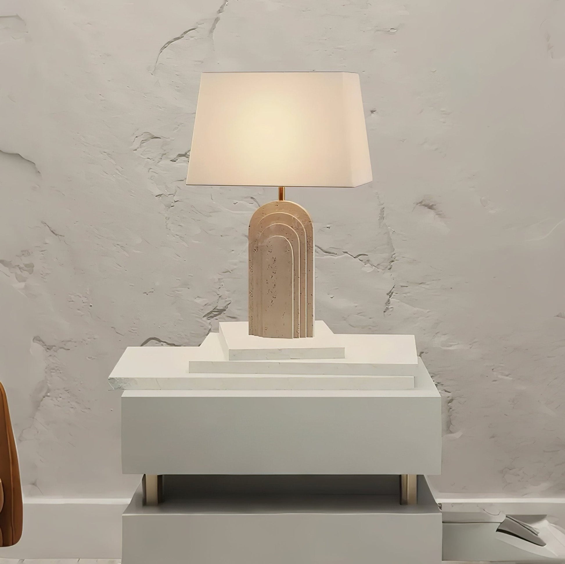 Livia Travertine Table Lamp - Blowlighting