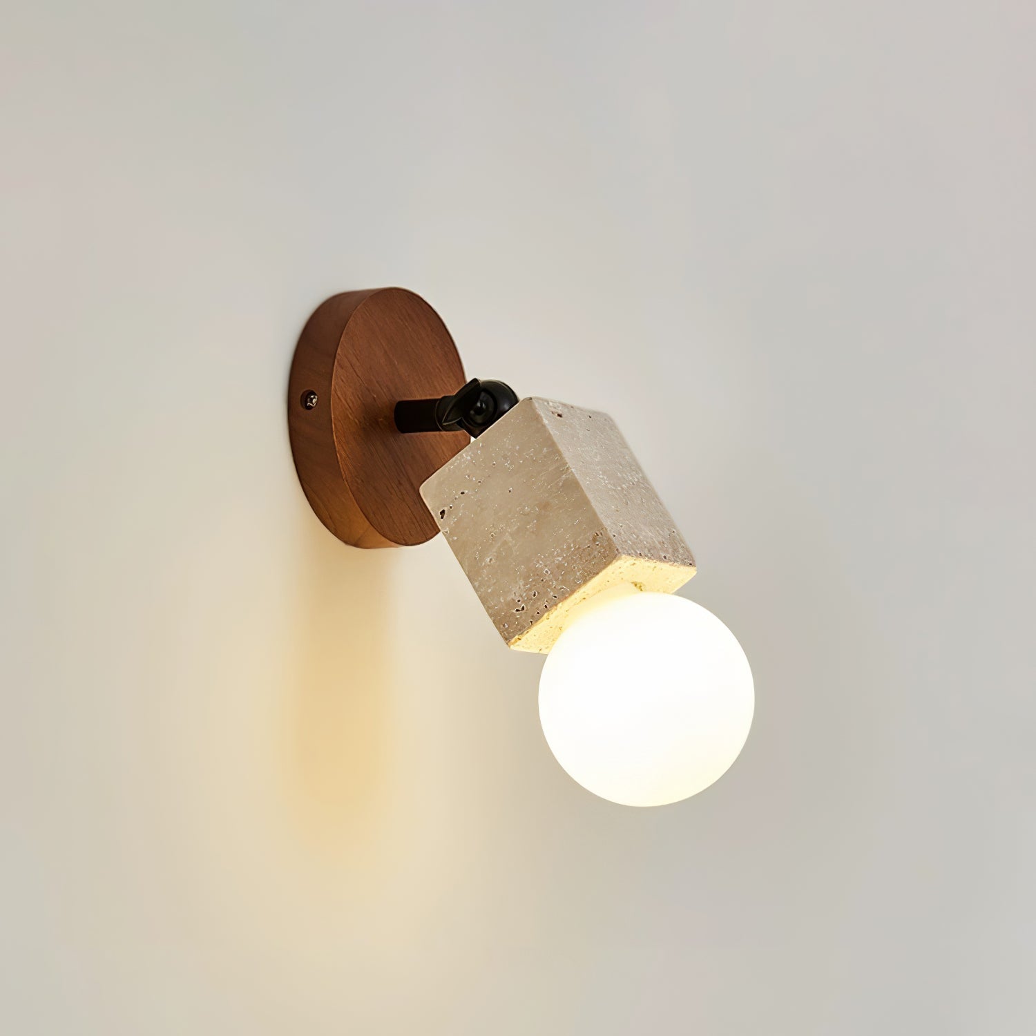 Cesilyra Swivel Cylinder Travertine Wall Light - Blowlighting