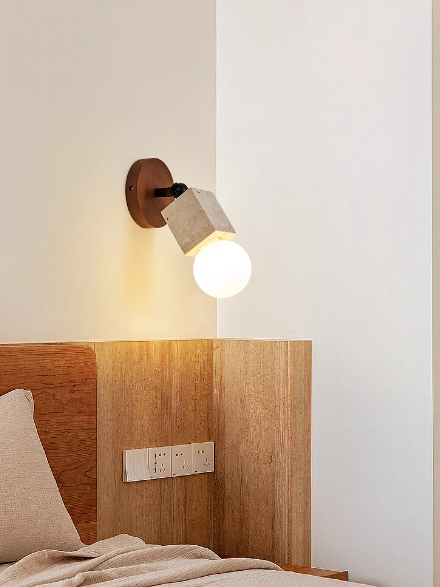 Cesilyra Swivel Cylinder Travertine Wall Light - Blowlighting