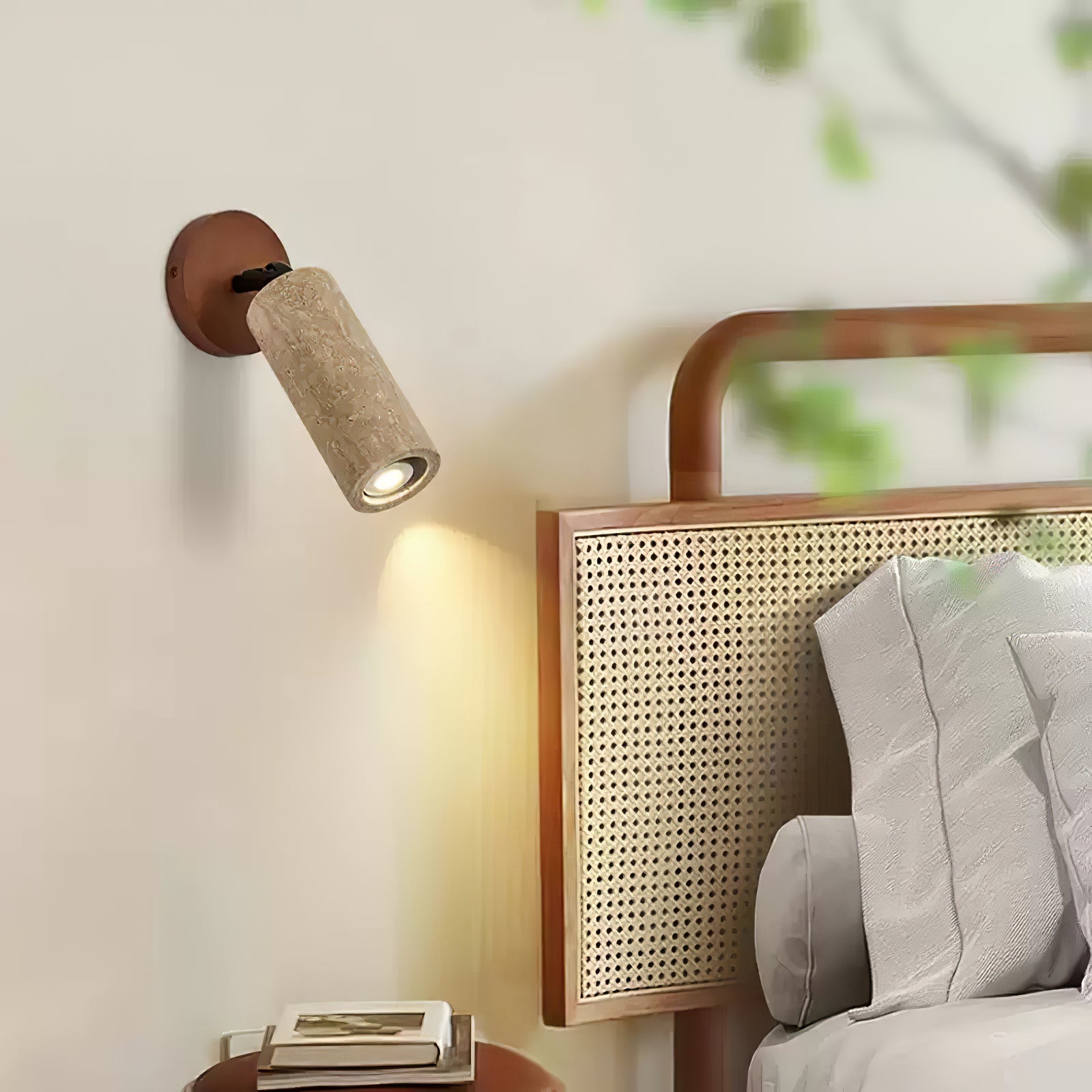 Cesilyra Swivel Cylinder Travertine Wall Light - Blowlighting