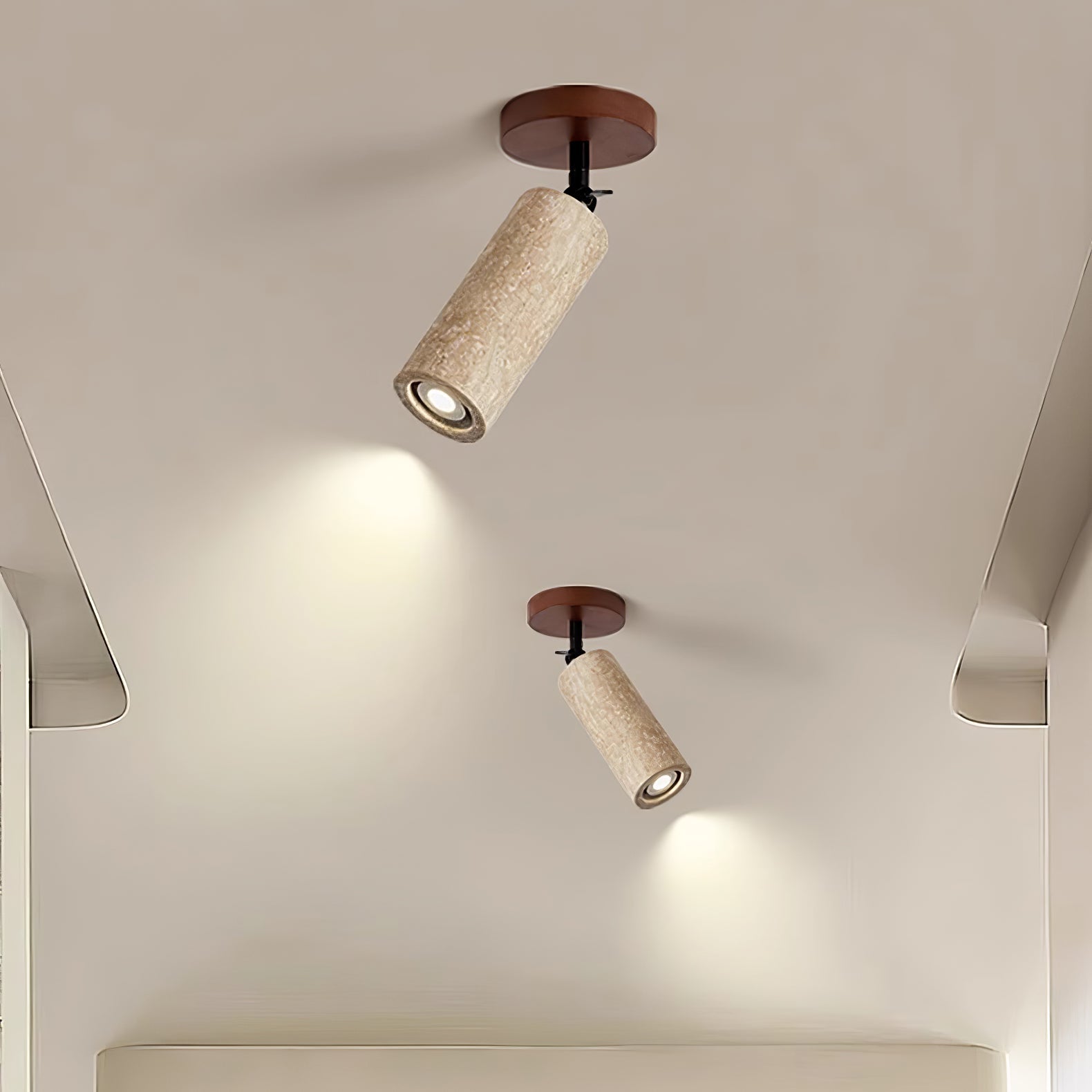 Zarinila Cylindrical-Tube Travertine Wall Light SEO Title - Blowlighting