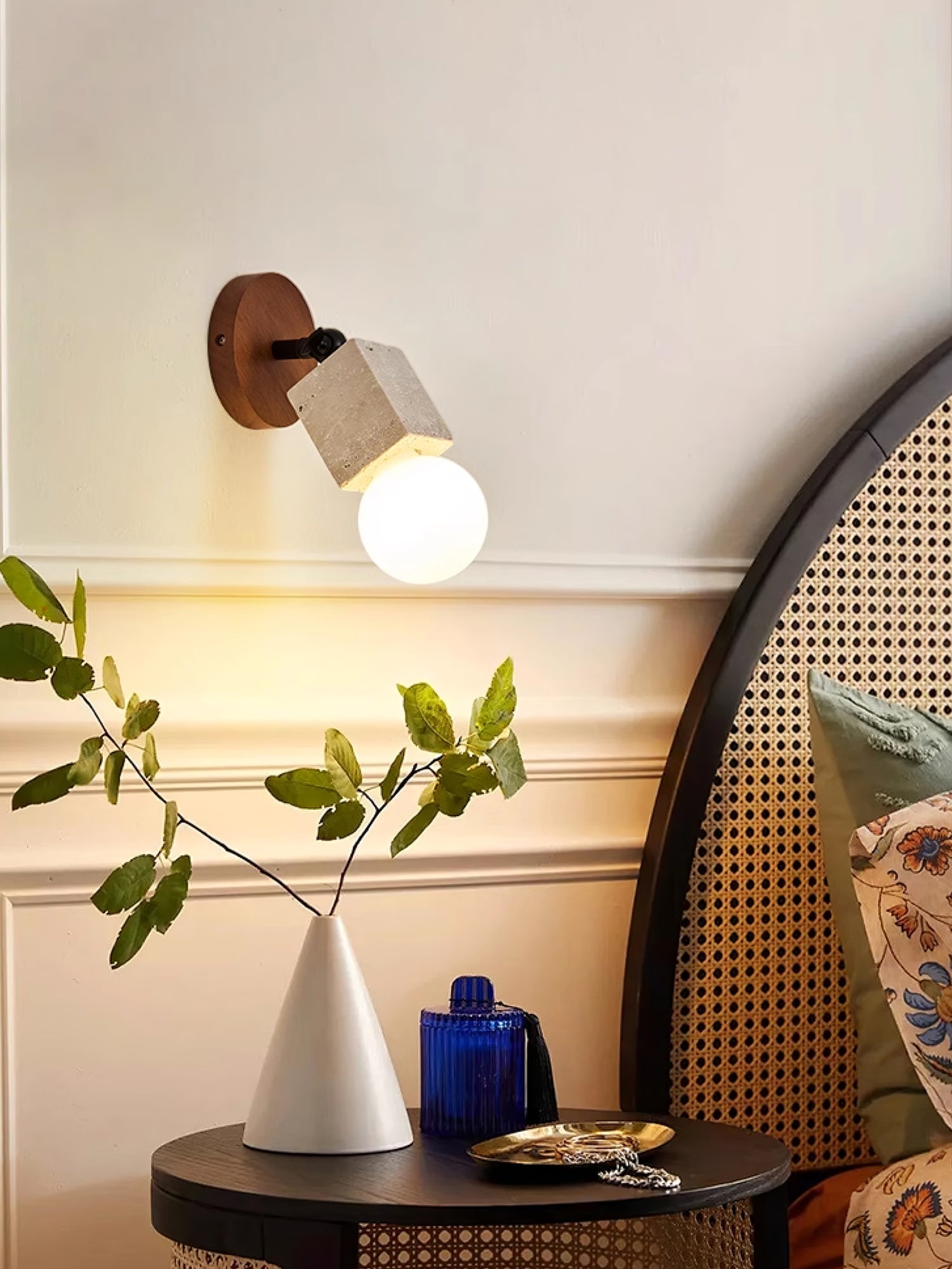 Cesilyra Swivel Cylinder Travertine Wall Light - Blowlighting
