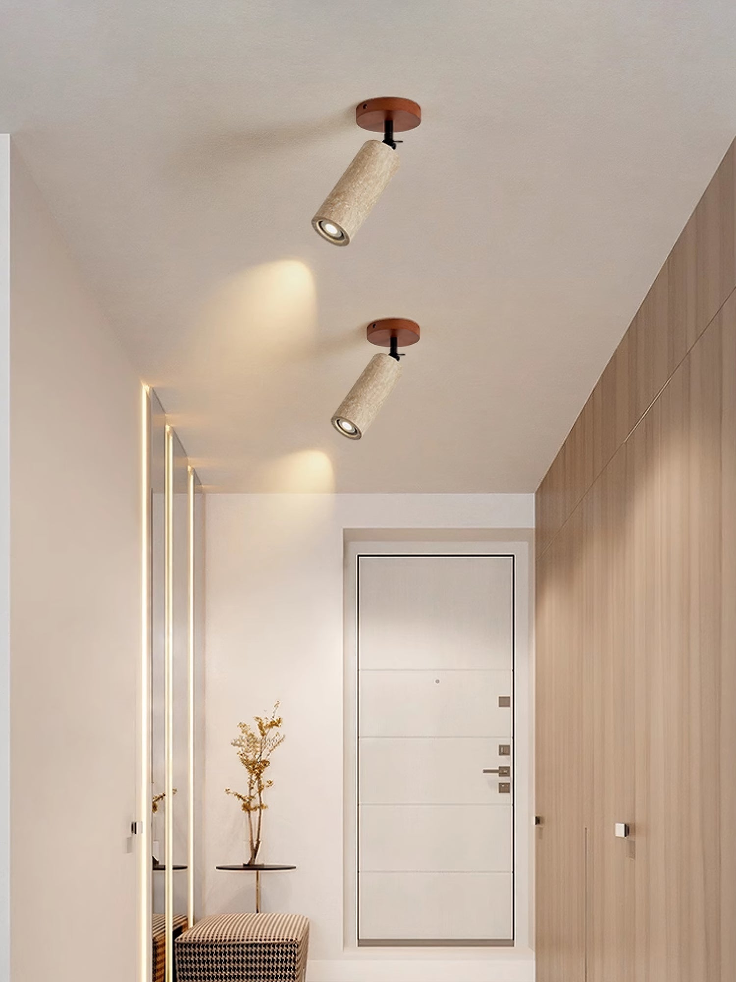 Zarinila Cylindrical-Tube Travertine Wall Light SEO Title - Blowlighting