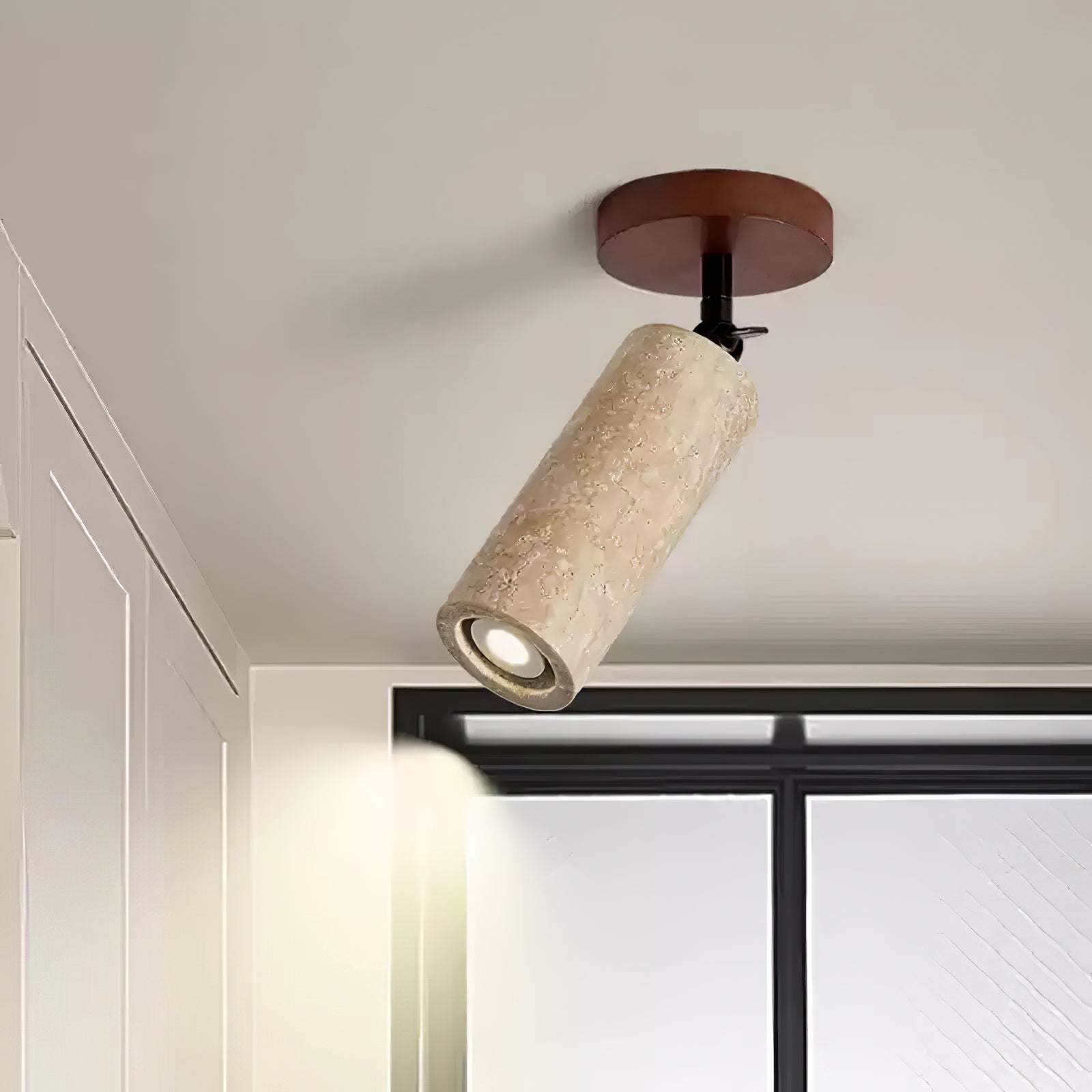 Zarinila Cylindrical-Tube Travertine Wall Light SEO Title - Blowlighting