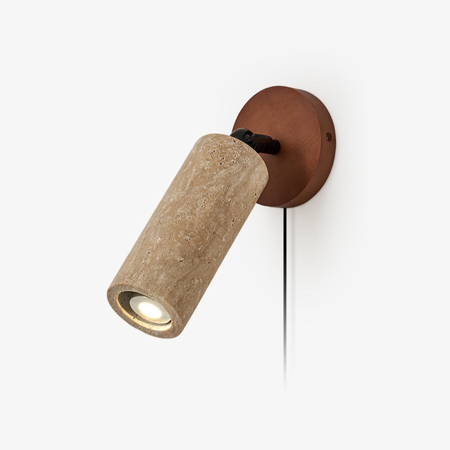 Cesilyra Swivel Cylinder Travertine Wall Light - Blowlighting