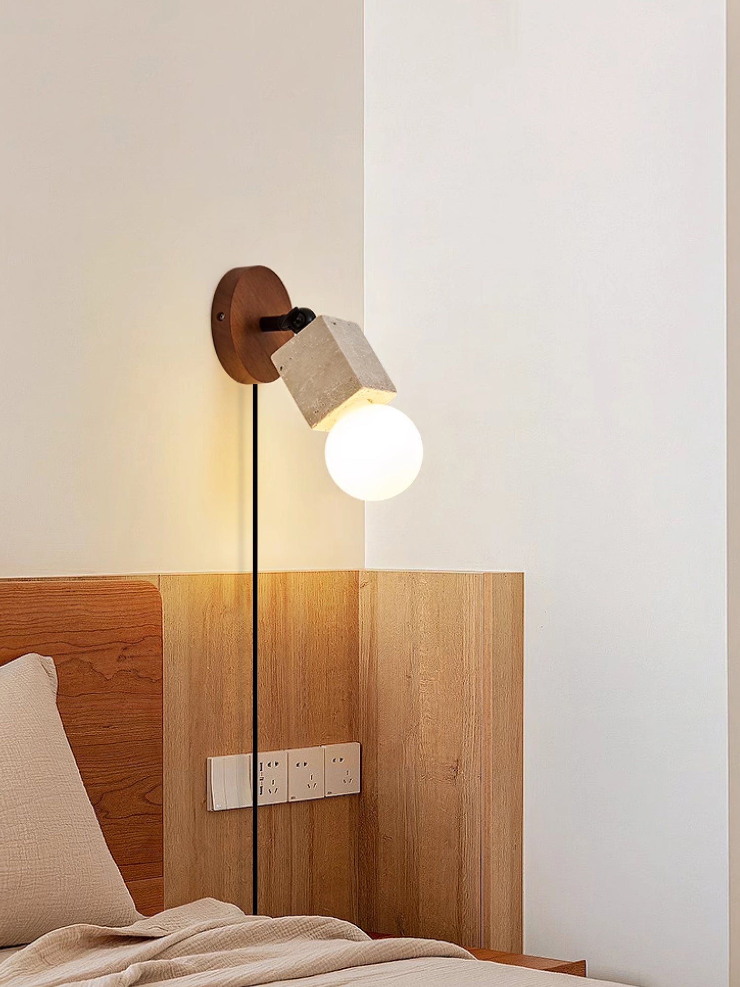 Cesilyra Swivel Cylinder Travertine Wall Light - Blowlighting