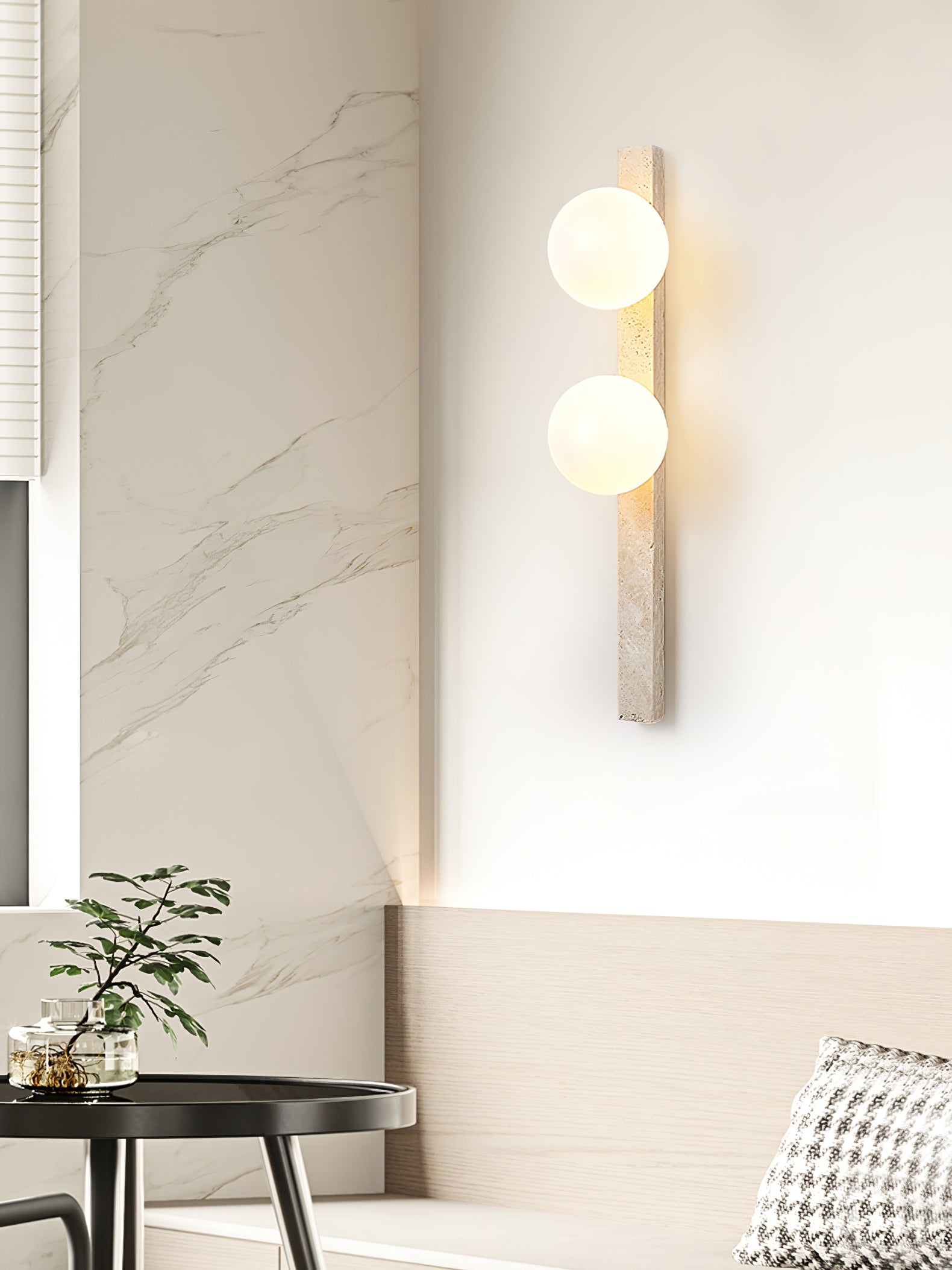 Zoshaira Travertine Wall Light - Blowlighting