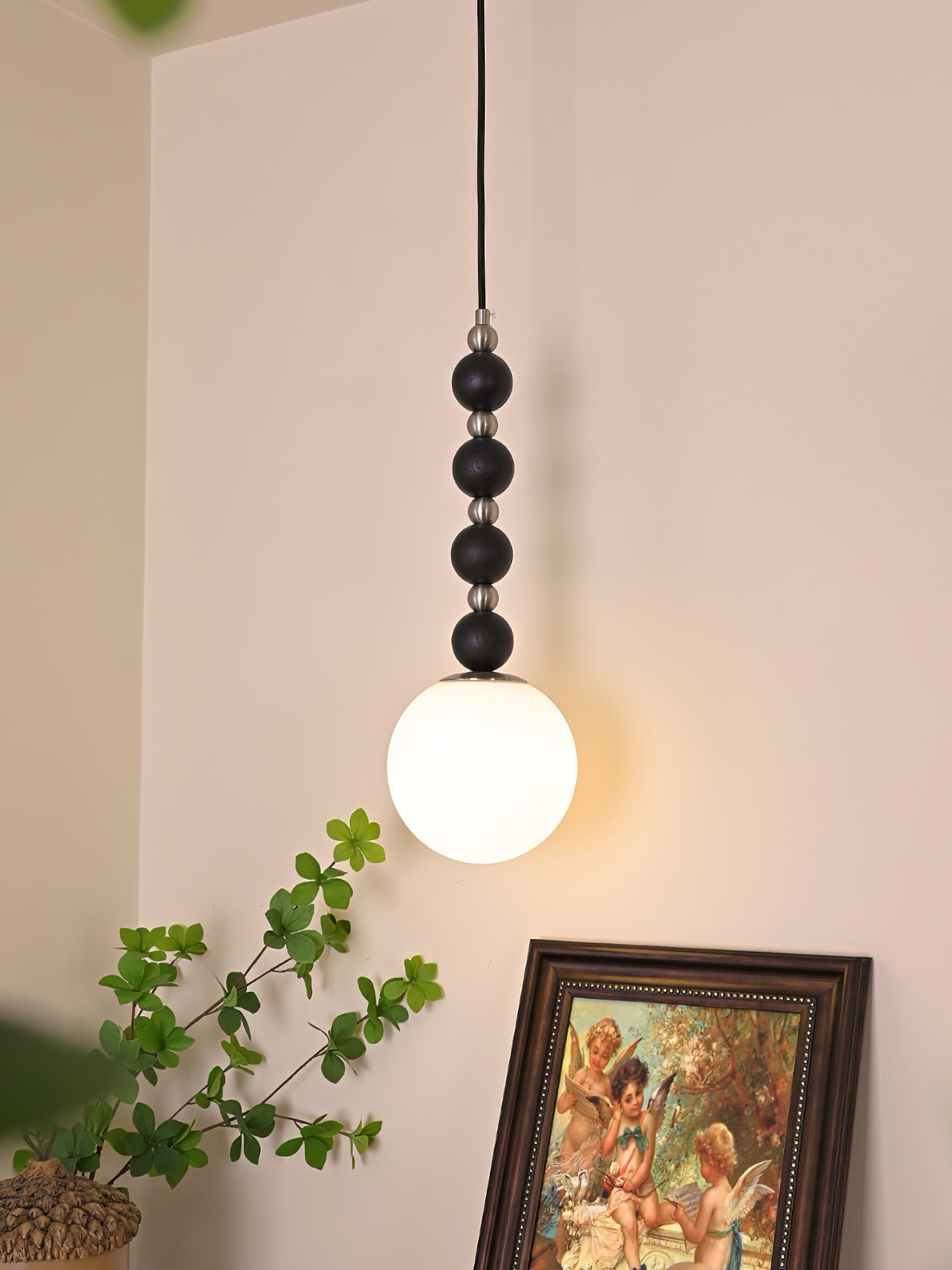 Vertical Walnut Balls Pendant Lamp - Blowlighting