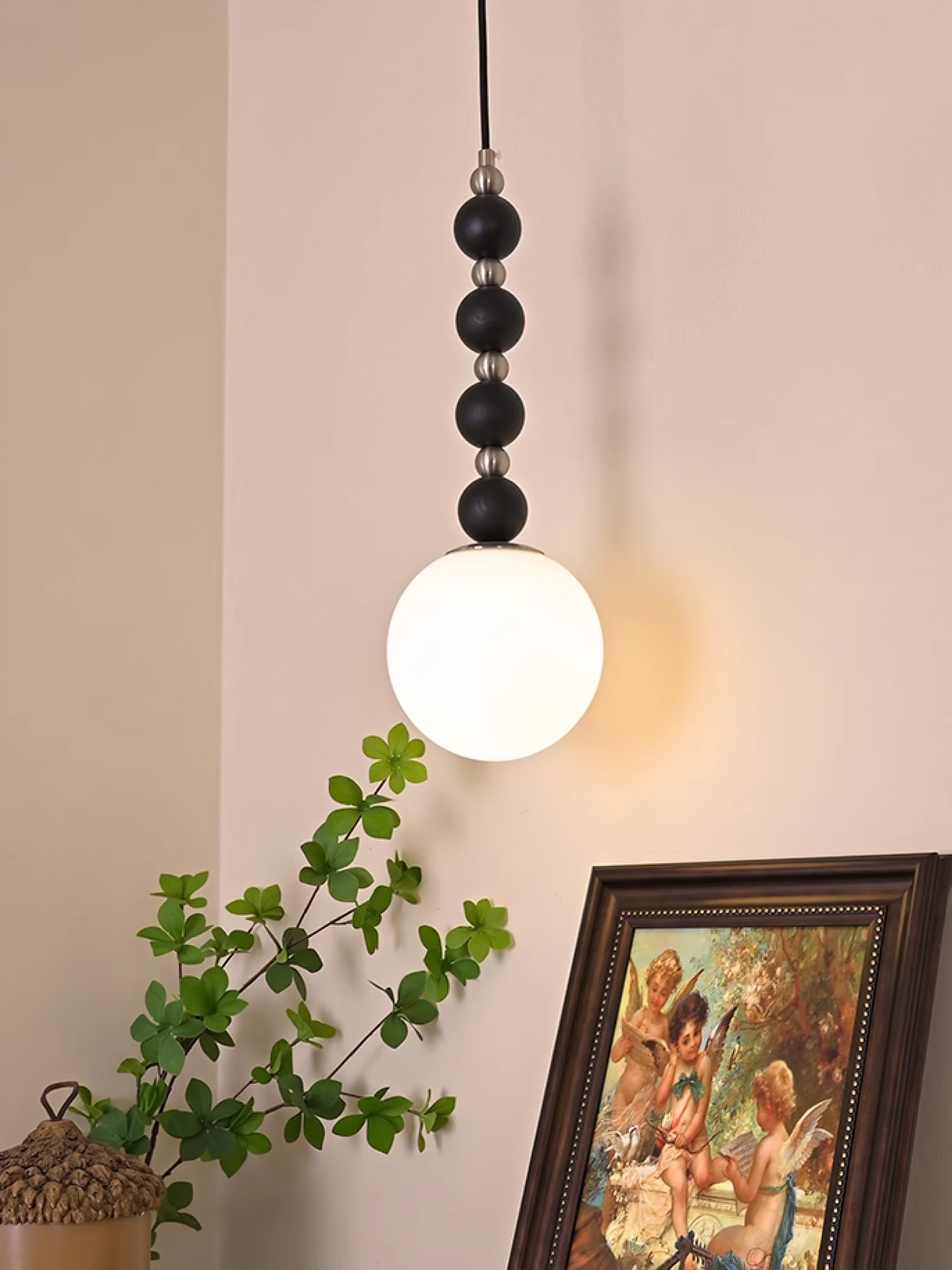 Vertical Walnut Balls Pendant Lamp - Blowlighting