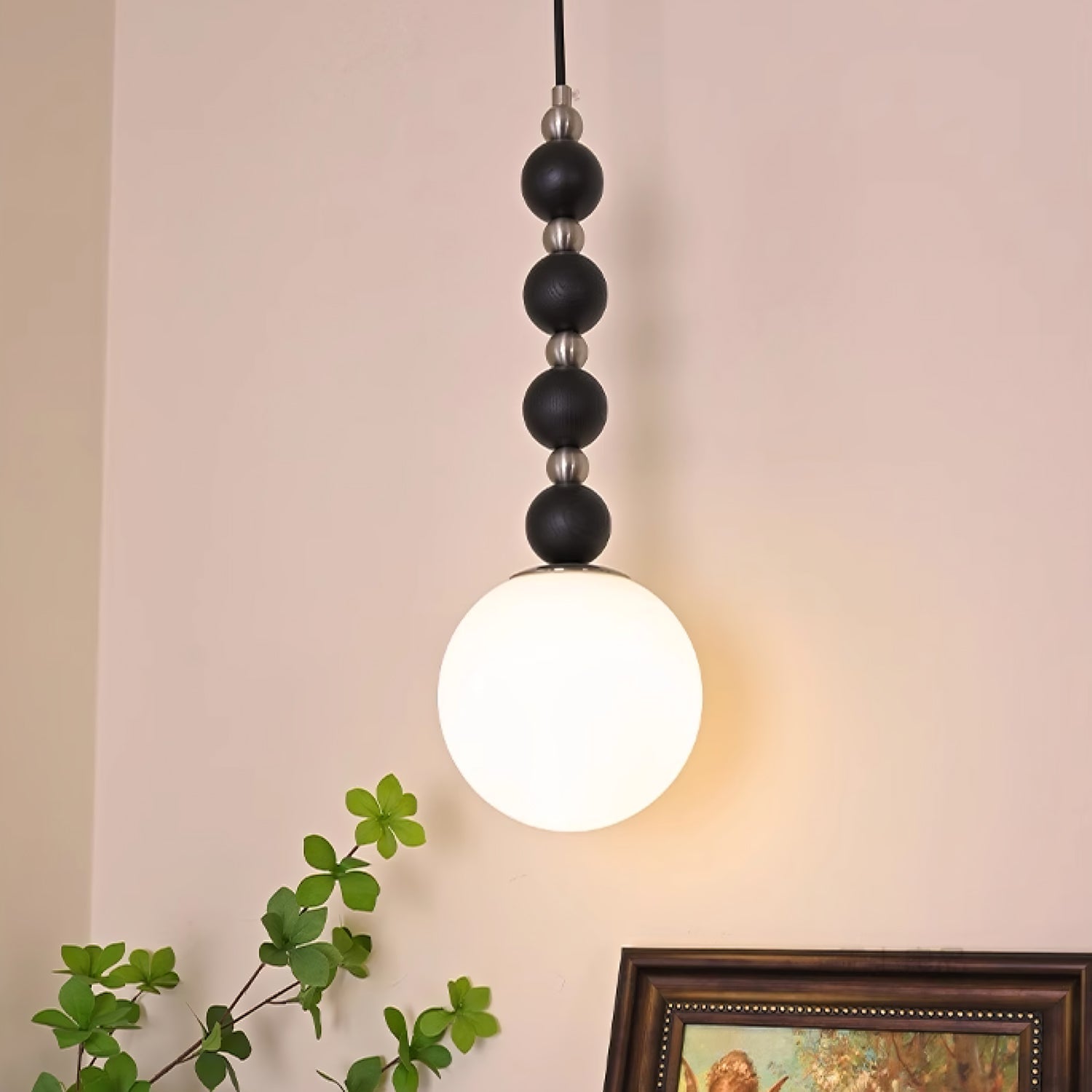 Vertical Walnut Balls Pendant Lamp - Blowlighting
