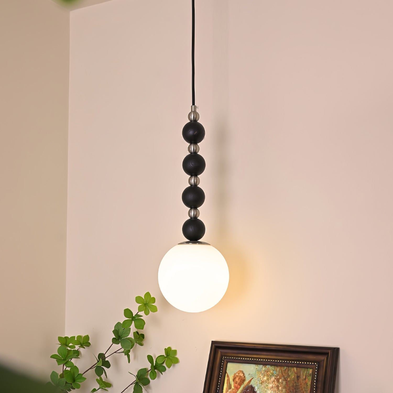 Vertical Walnut Balls Pendant Lamp - Blowlighting