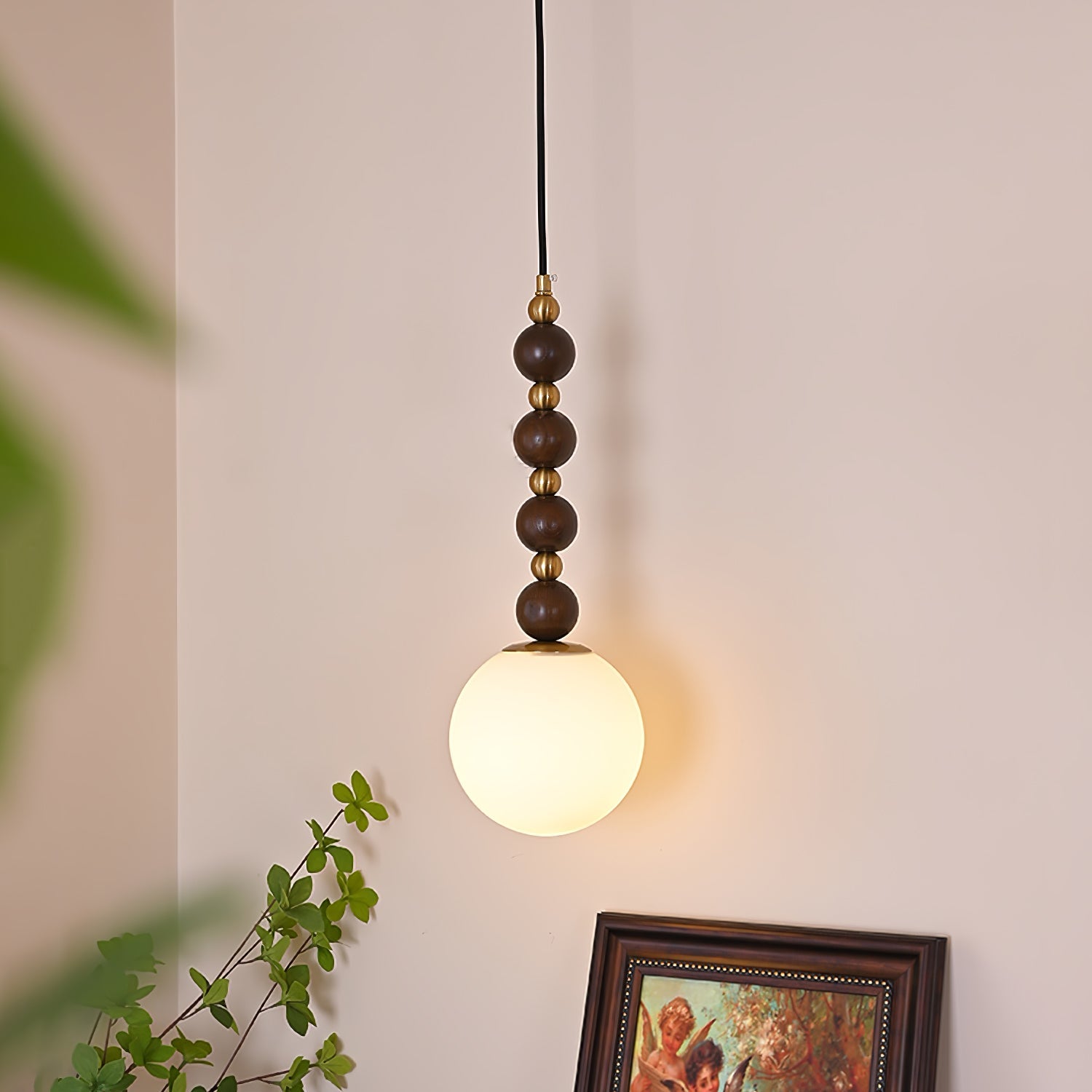 Vertical Walnut Balls Pendant Lamp - Blowlighting