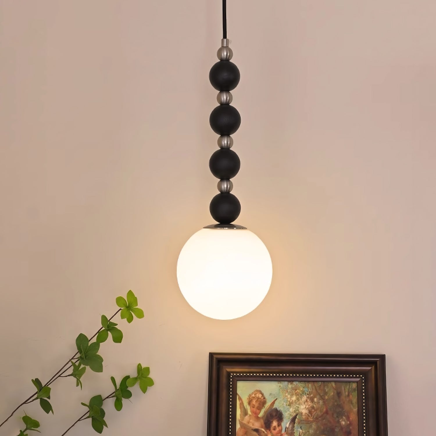 Vertical Walnut Balls Pendant Lamp - Blowlighting