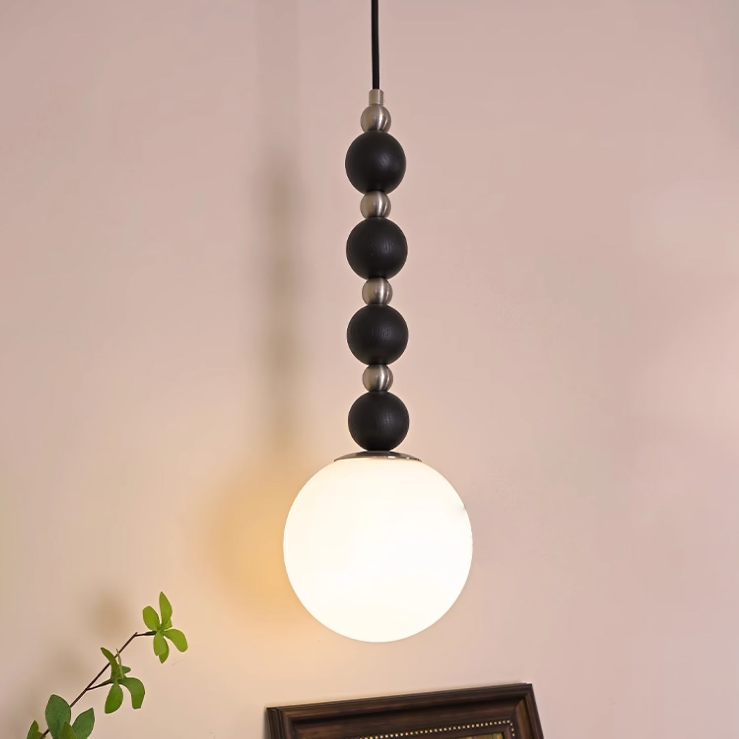 Vertical Walnut Balls Pendant Lamp - Blowlighting