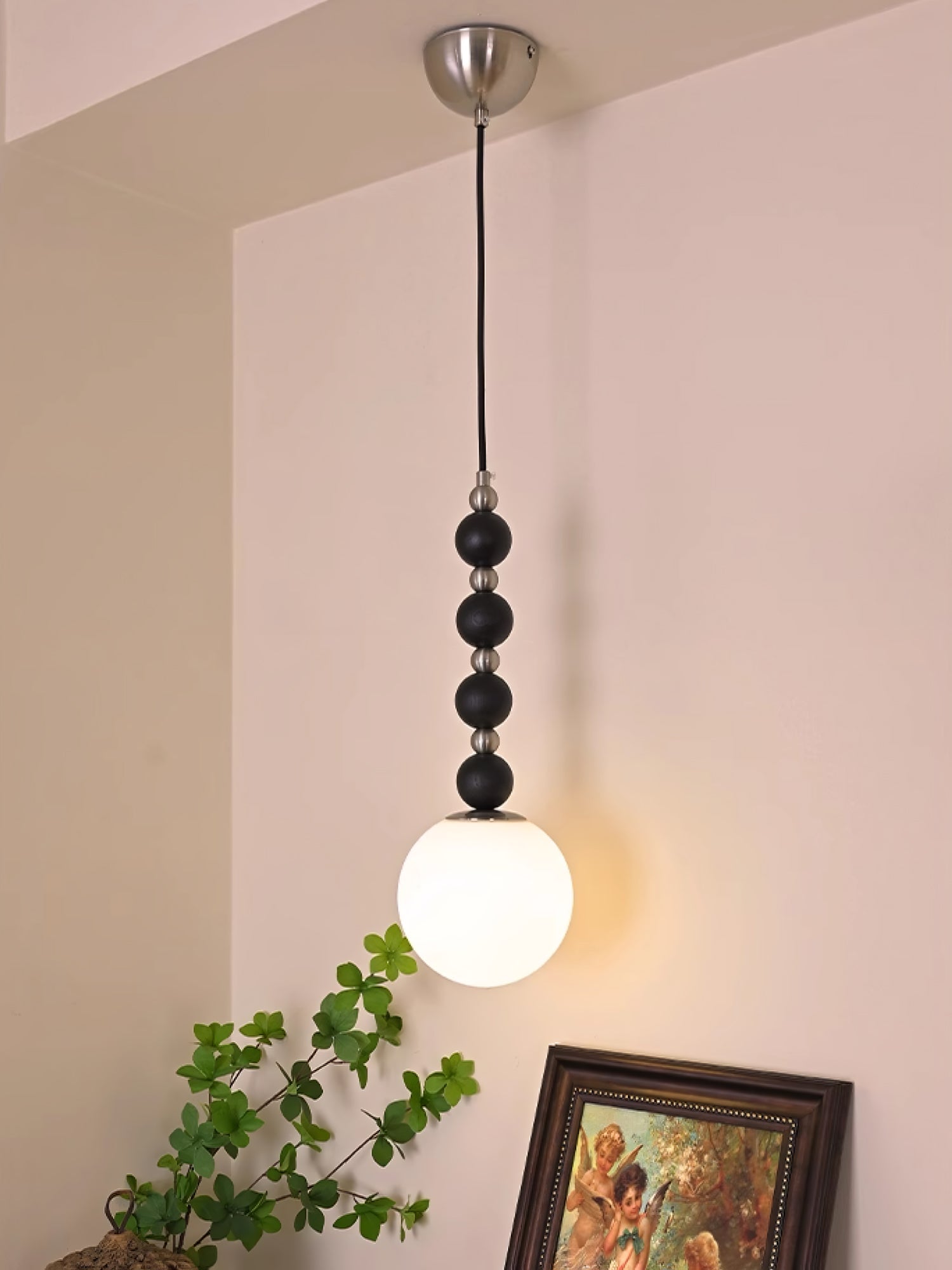 Vertical Walnut Balls Pendant Lamp - Blowlighting