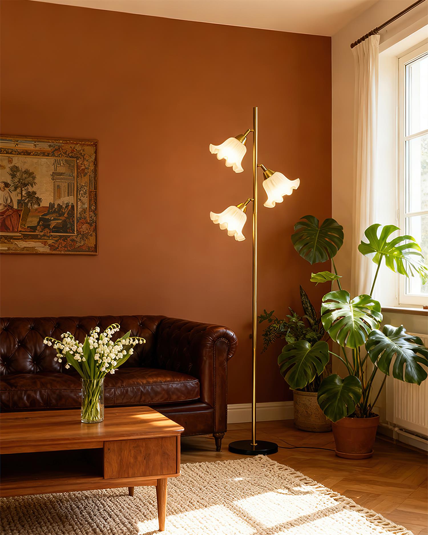 Vervina Natural Metal Floor Light