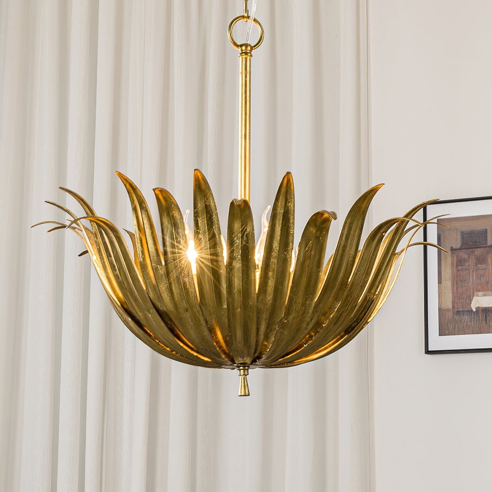 Vicenzio Vintage Metal Leaf Pendant Light