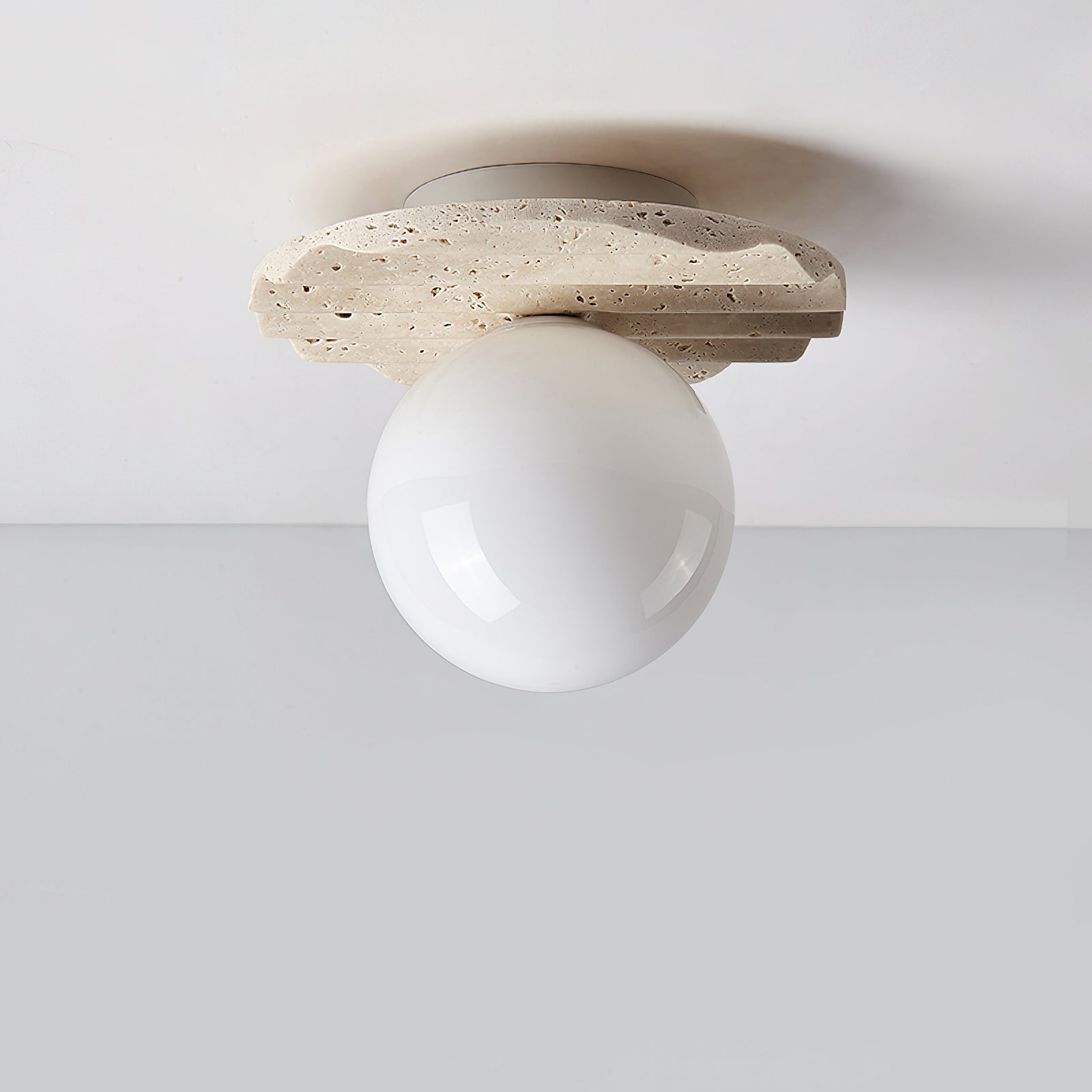 Victor Minimalist Travertine Ceiling Light