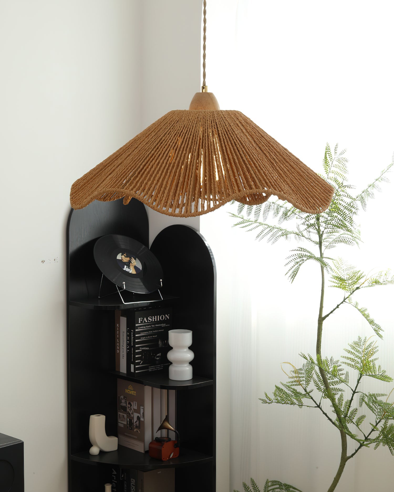 Vilna Oriental Rattan Pendant Light