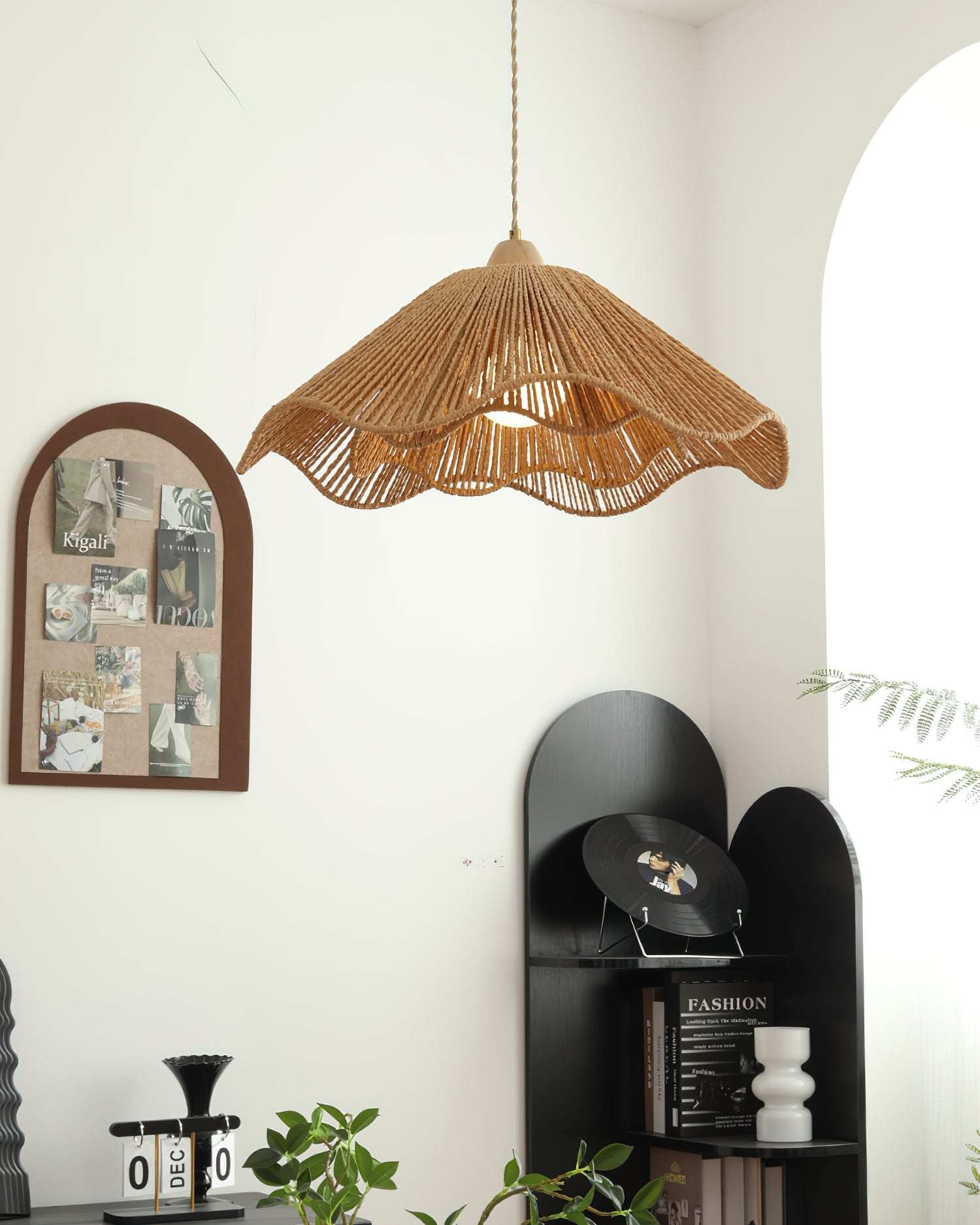 Vilna Oriental Rattan Pendant Light