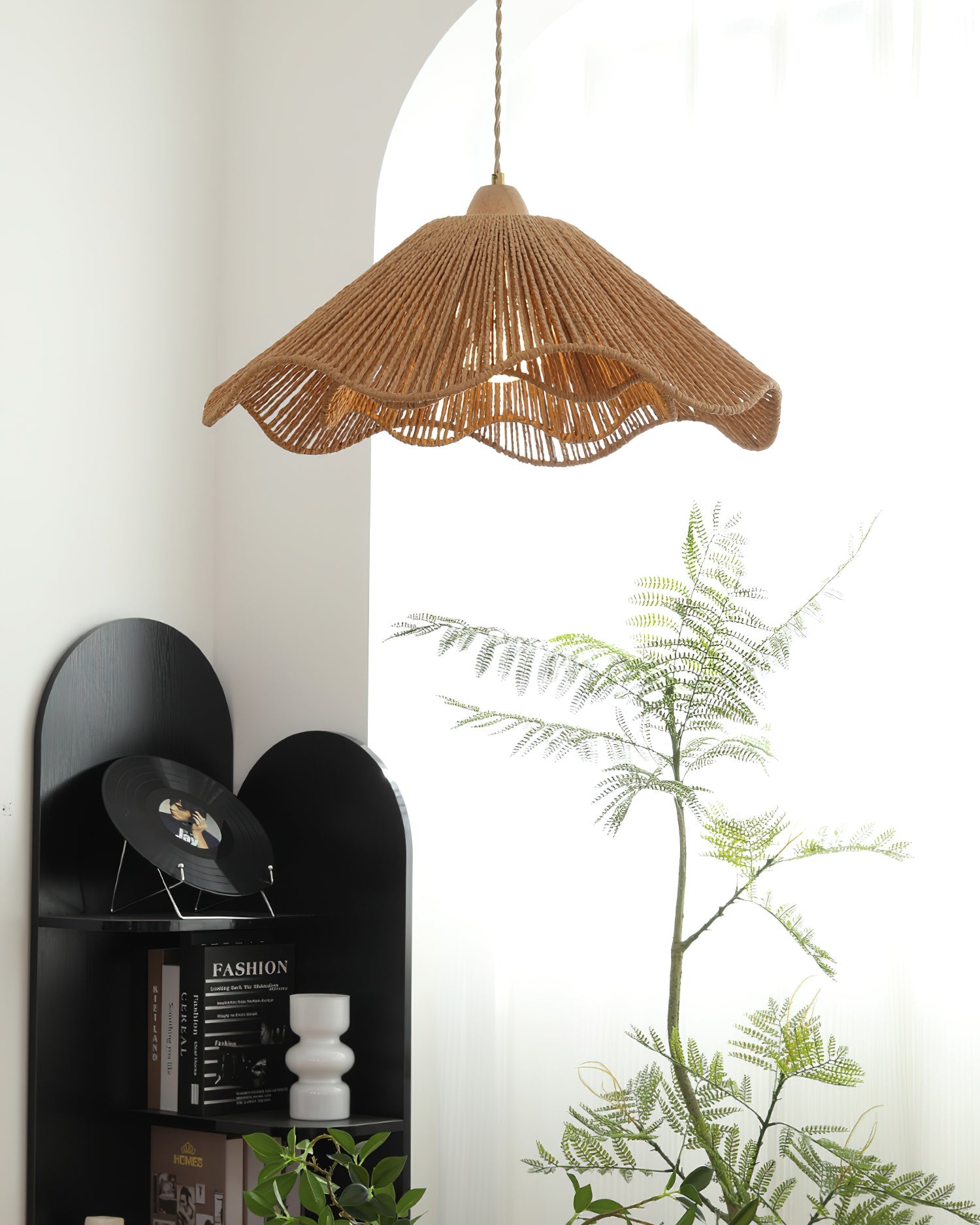 Vilna Oriental Rattan Pendant Light