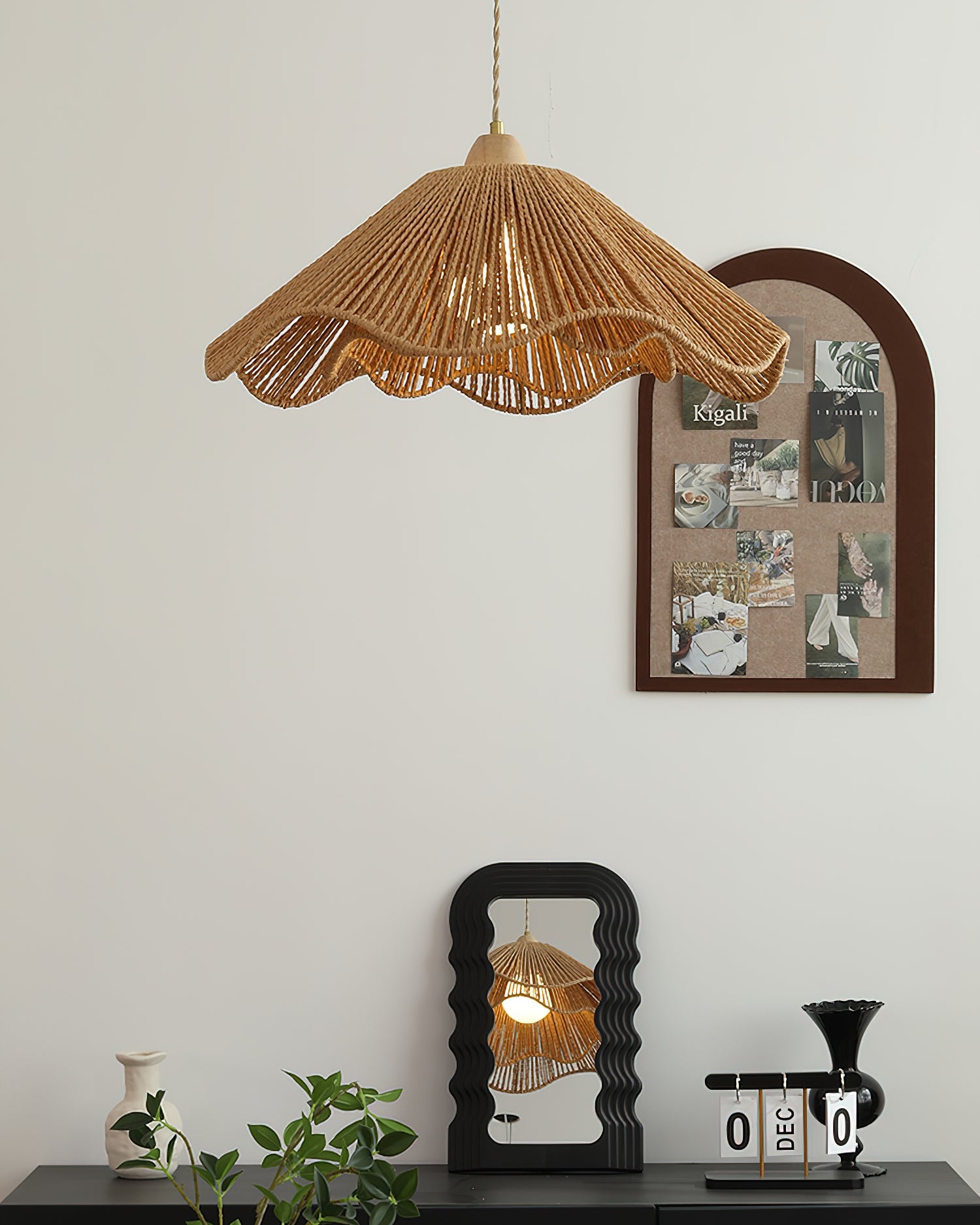Vilna Oriental Rattan Pendant Light