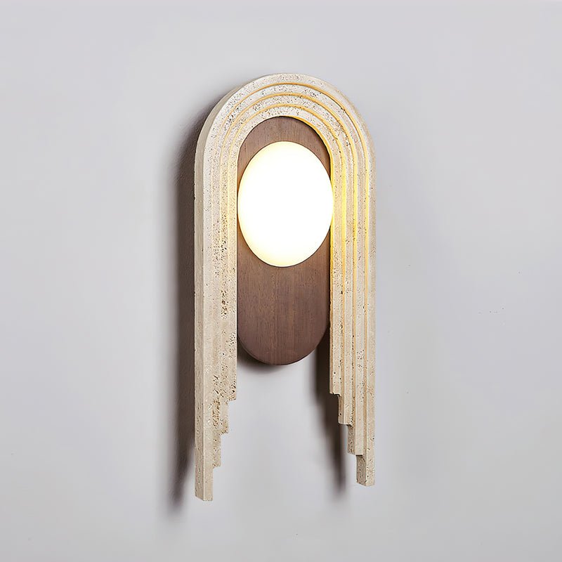 Uloryra Arch-Frame Travertine Wall Light - Blowlighting