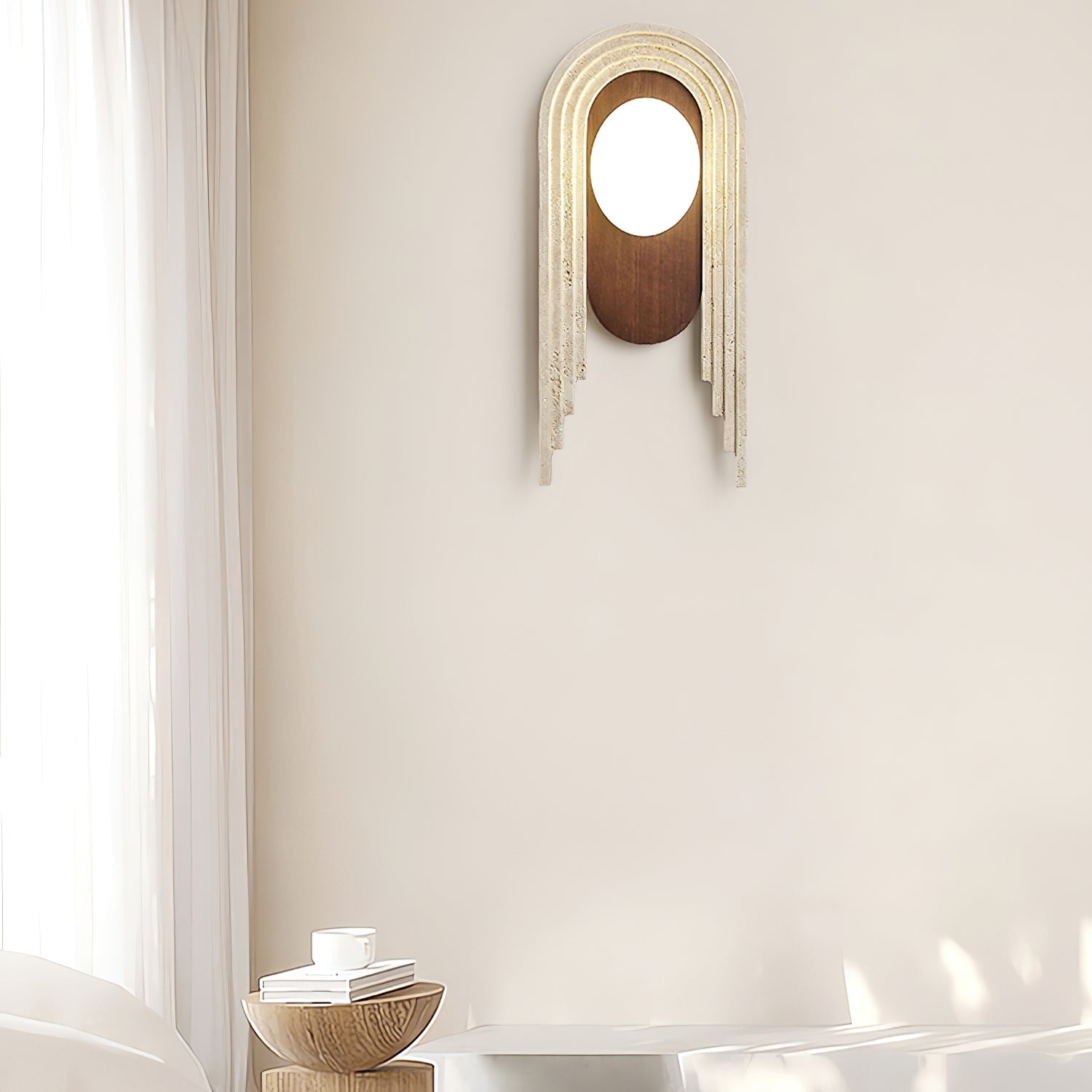 Uloryra Arch-Frame Travertine Wall Light - Blowlighting