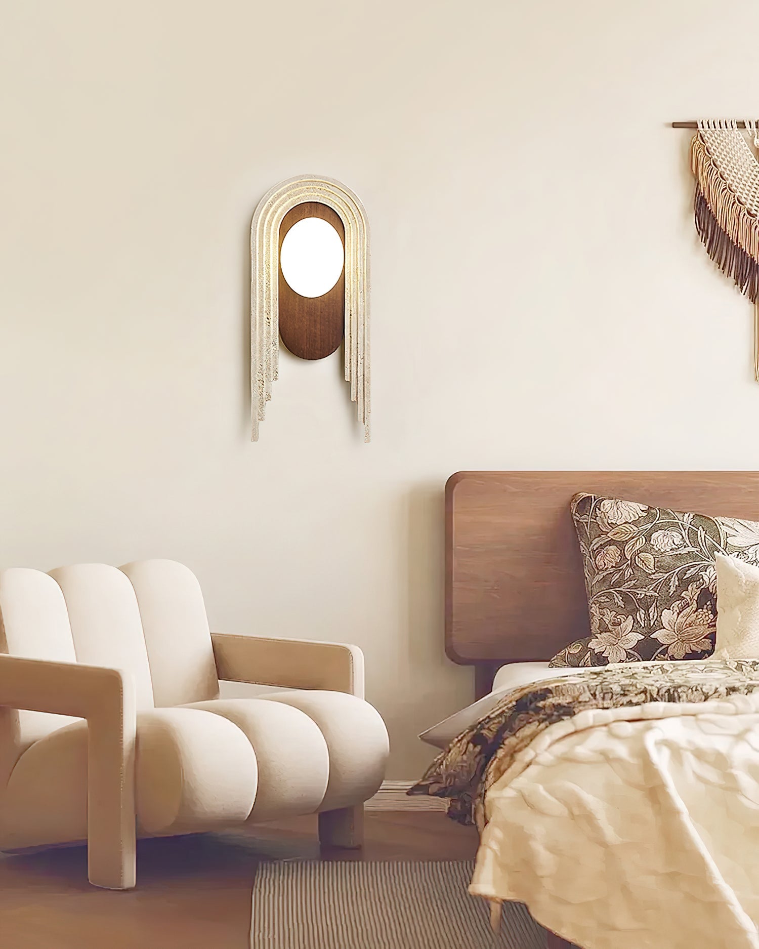 Uloryra Arch-Frame Travertine Wall Light - Blowlighting