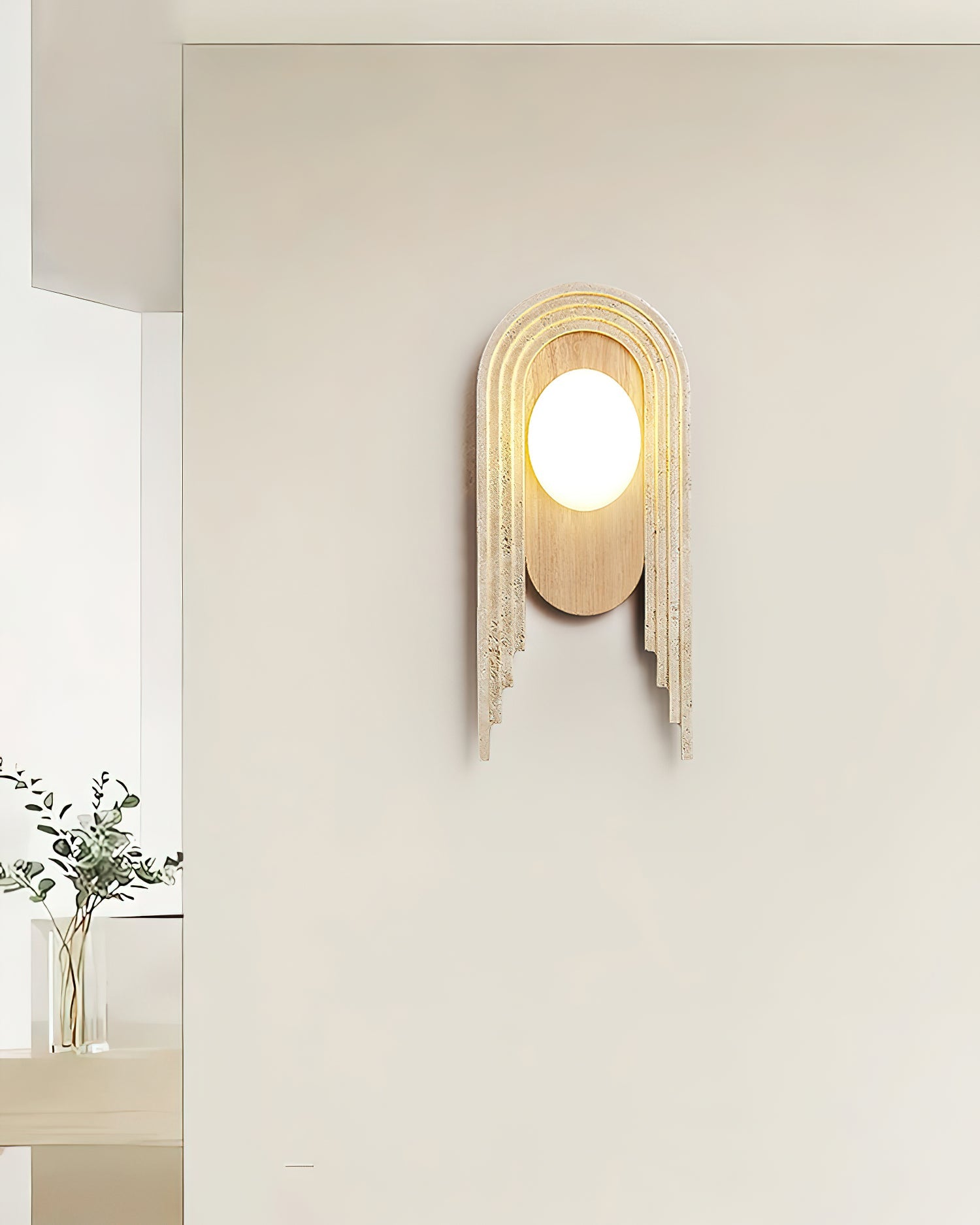 Uloryra Arch-Frame Travertine Wall Light - Blowlighting
