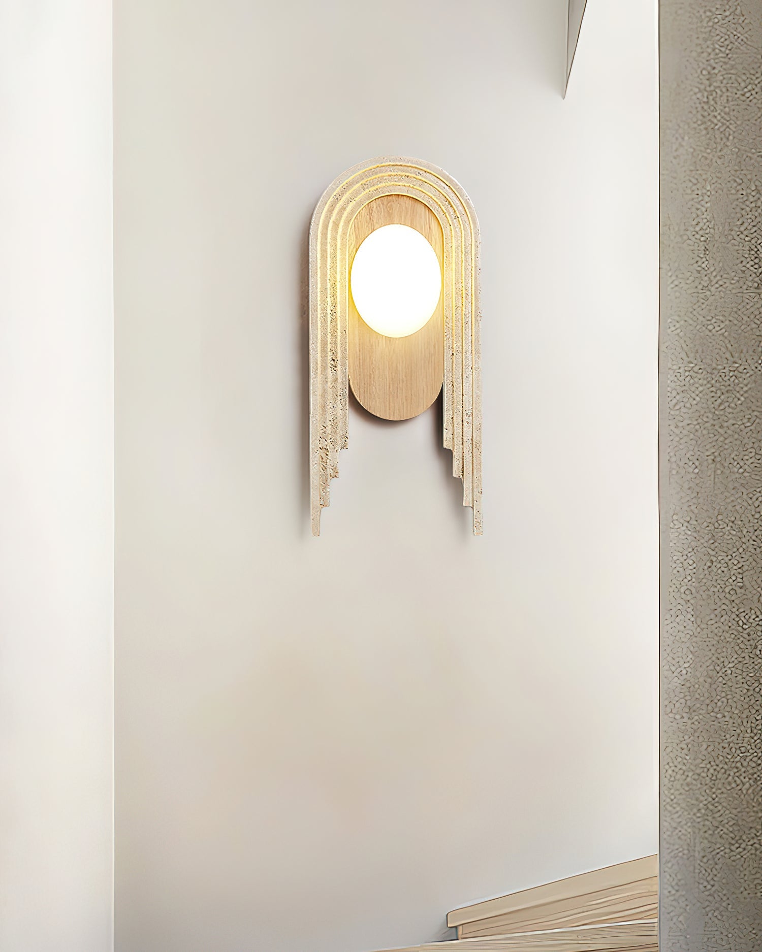 Uloryra Arch-Frame Travertine Wall Light - Blowlighting