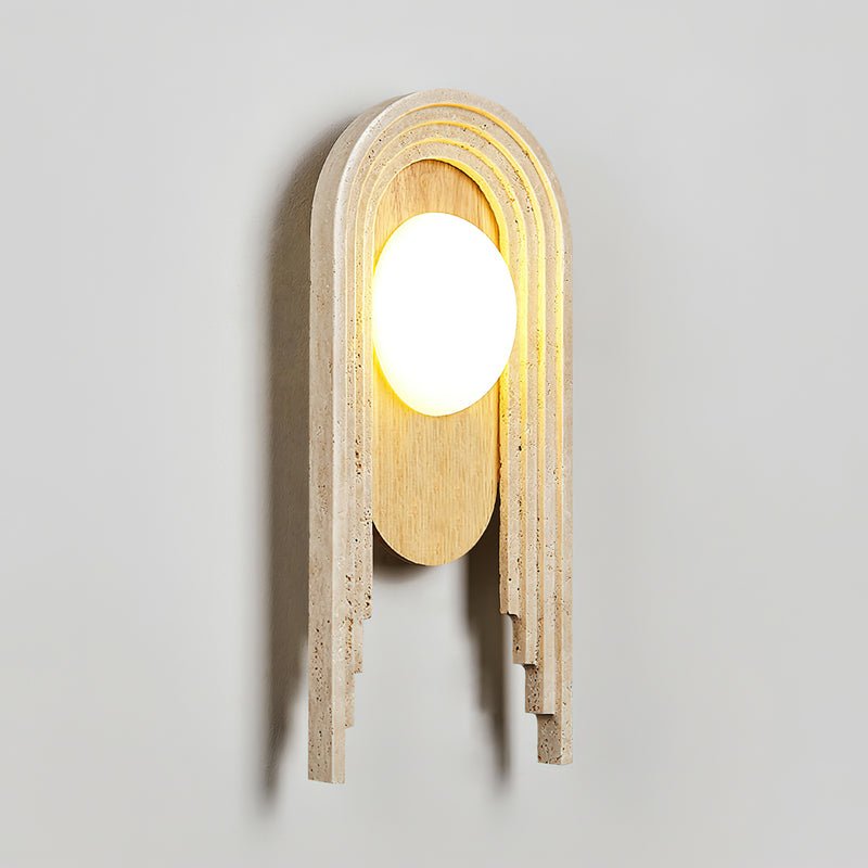 Uloryra Arch-Frame Travertine Wall Light - Blowlighting