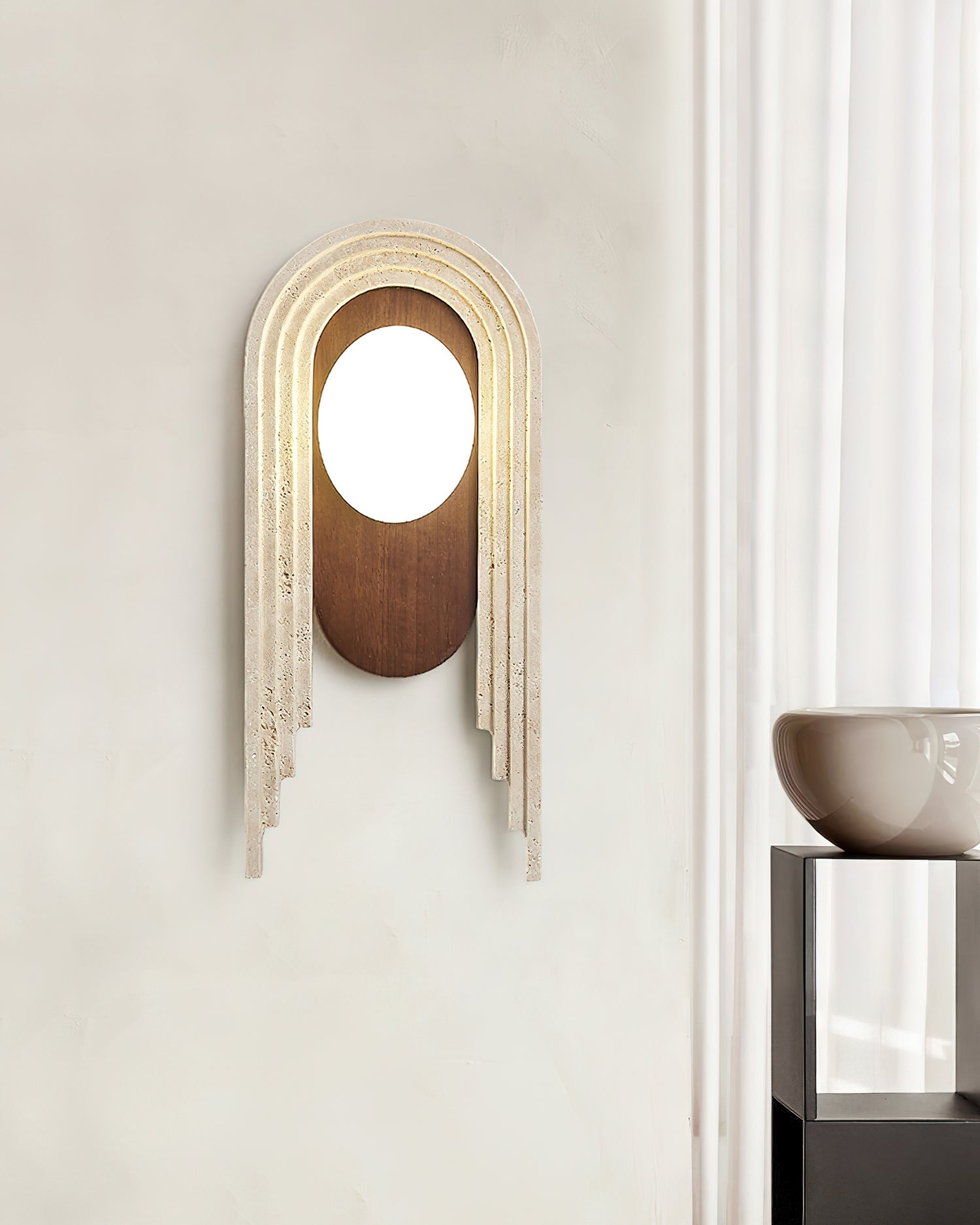 Uloryra Arch-Frame Travertine Wall Light - Blowlighting