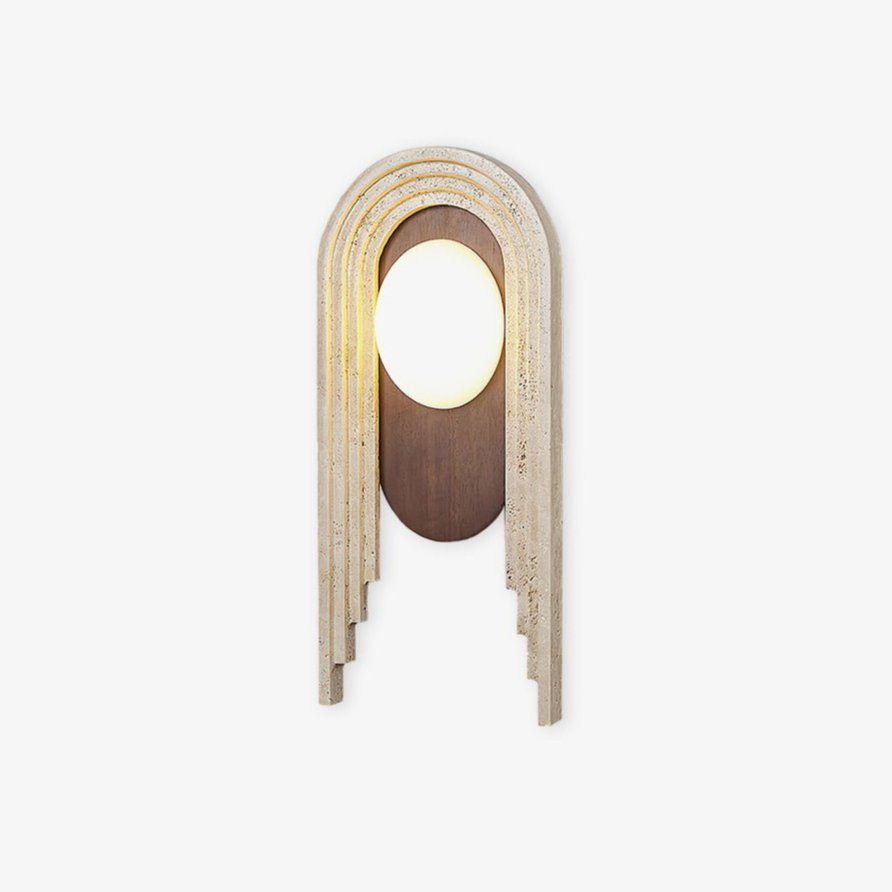 Uloryra Arch-Frame Travertine Wall Light - Blowlighting