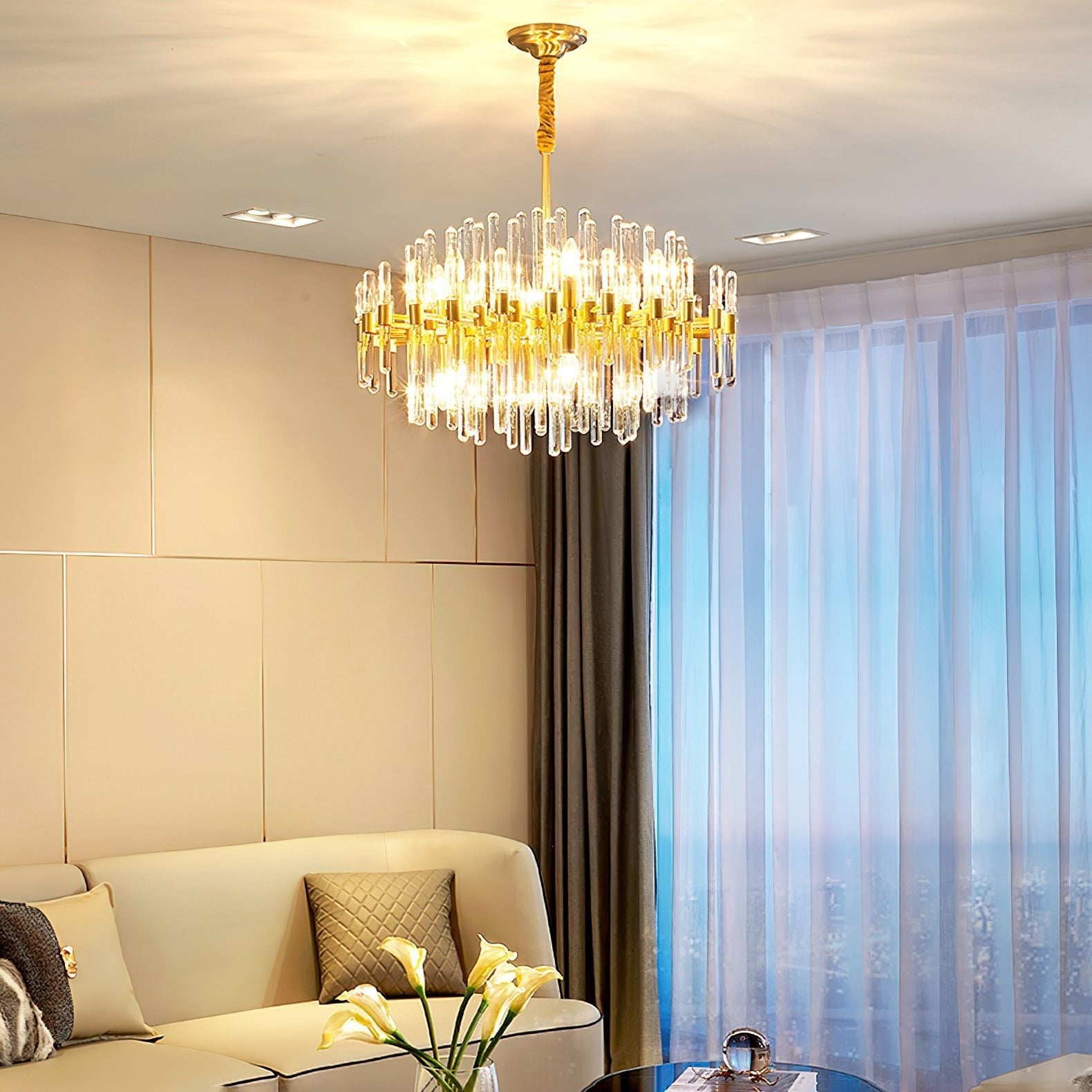 Vintage Antique Brass Chandelier - Blowlighting