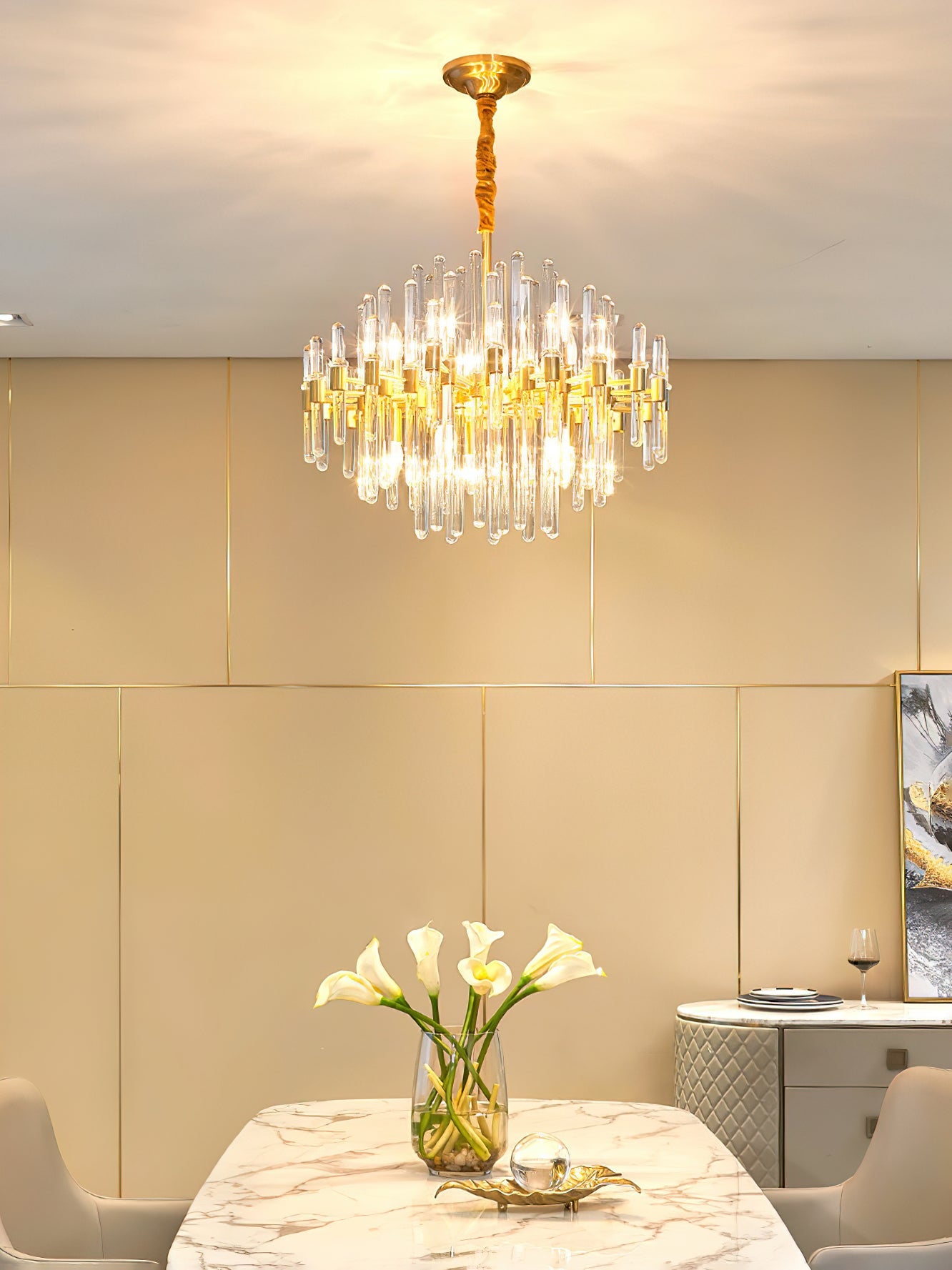 Vintage Antique Brass Chandelier - Blowlighting