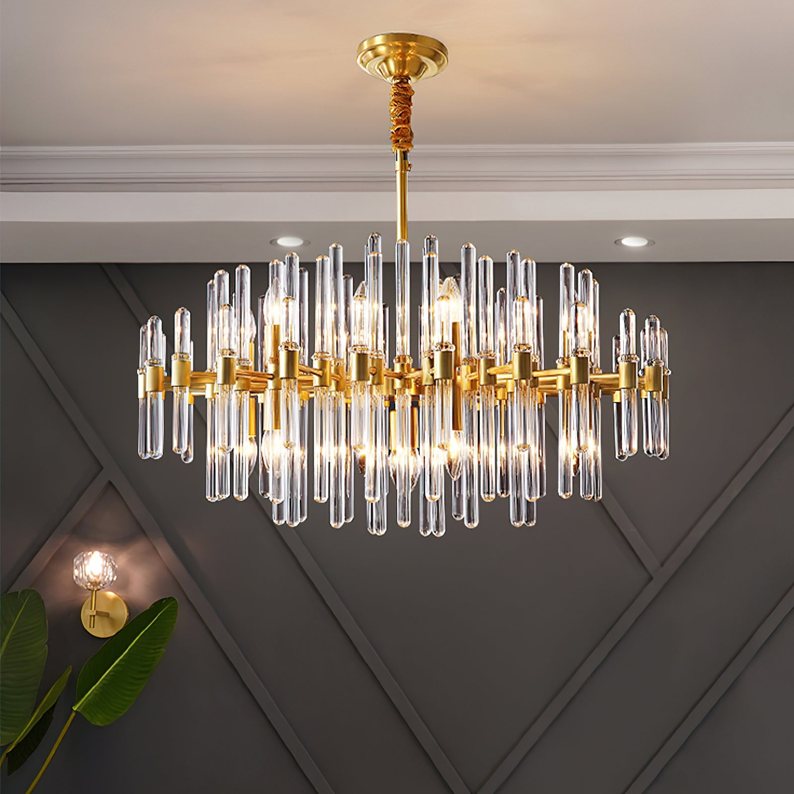 Vintage Antique Brass Chandelier - Blowlighting