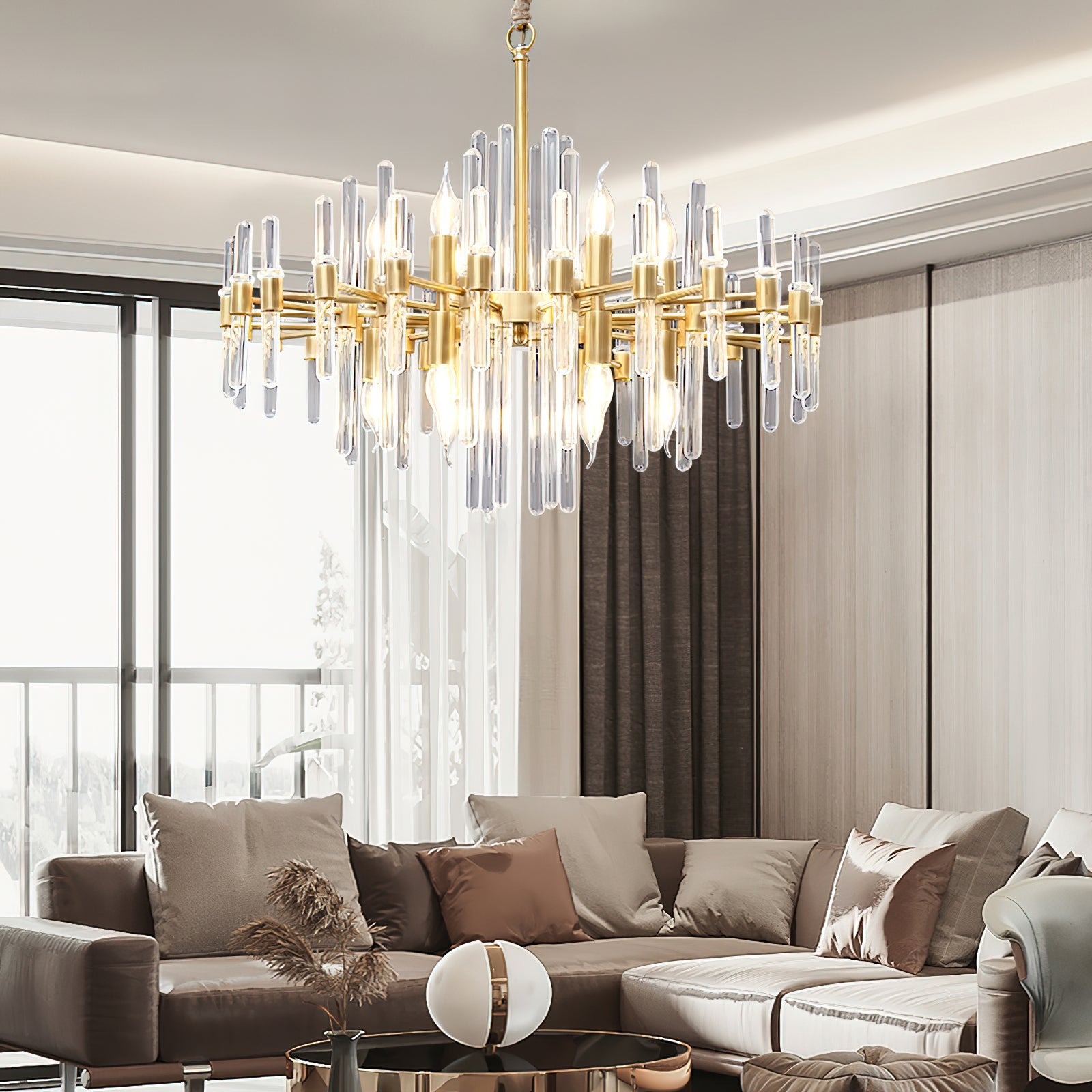 Vintage Antique Brass Chandelier - Blowlighting
