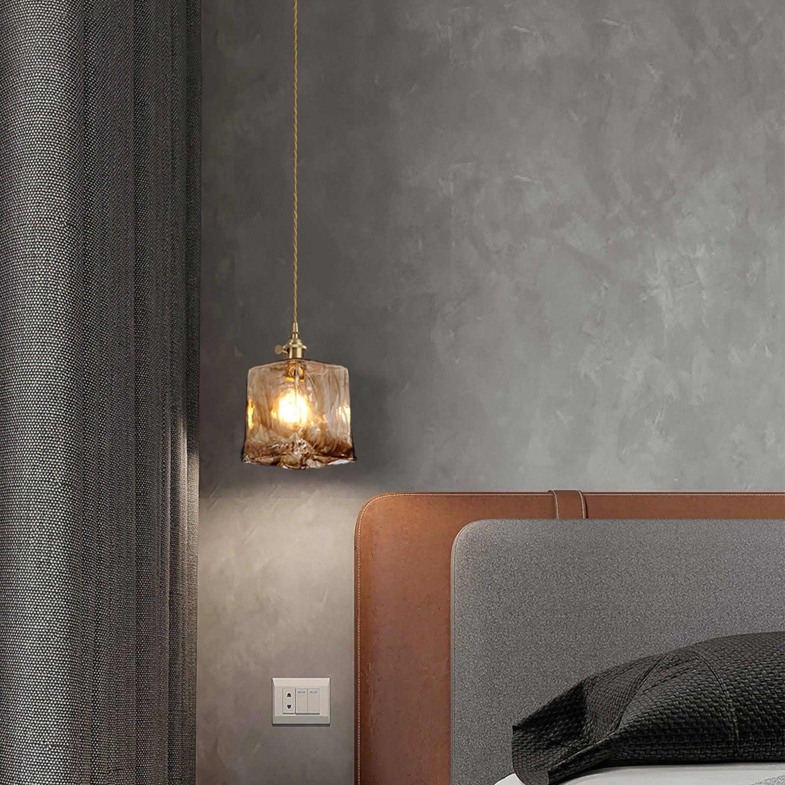 Vintage Brown Glass Pendant Light - Blowlighting